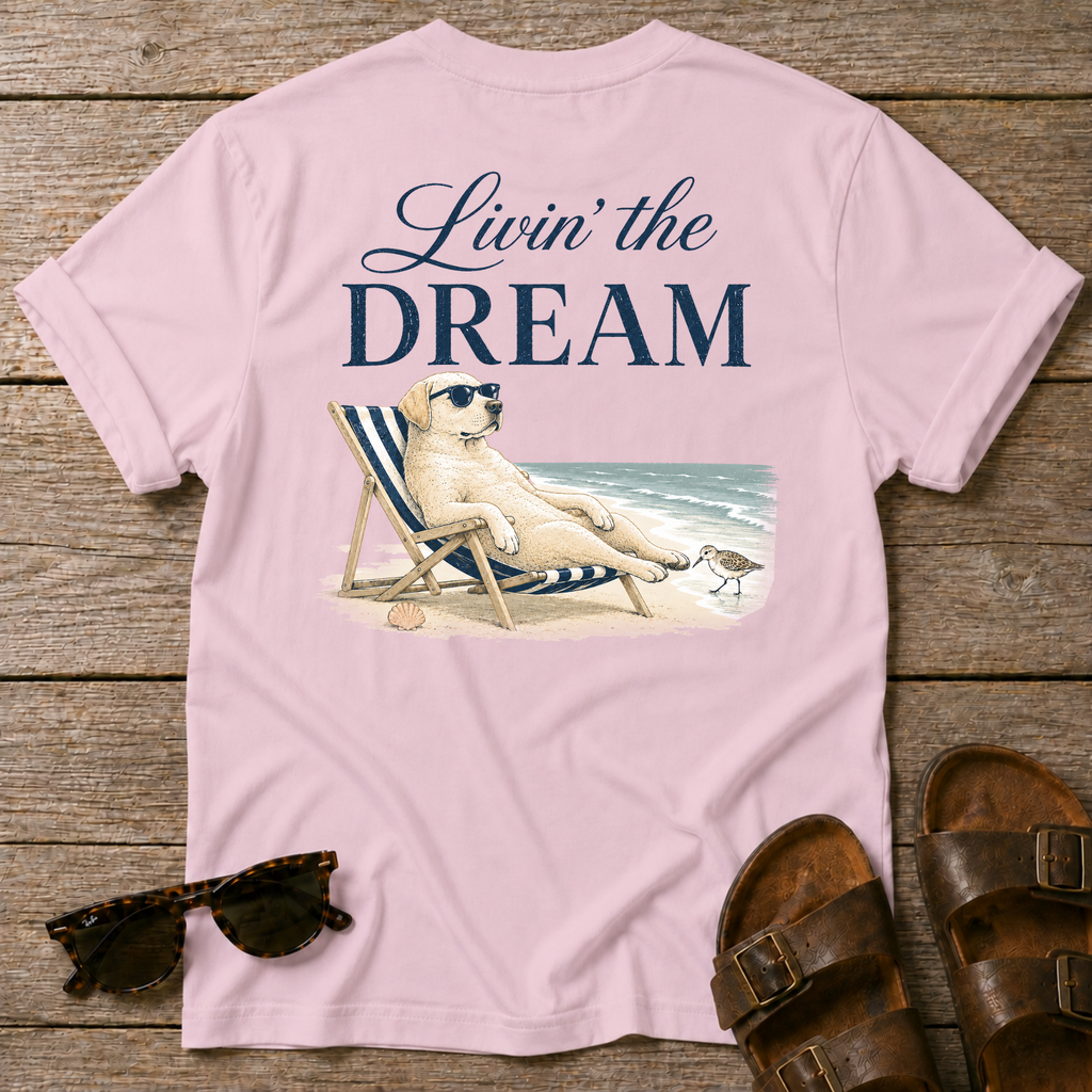 Livin the Dream Golden T-shirt BACK DESIGN