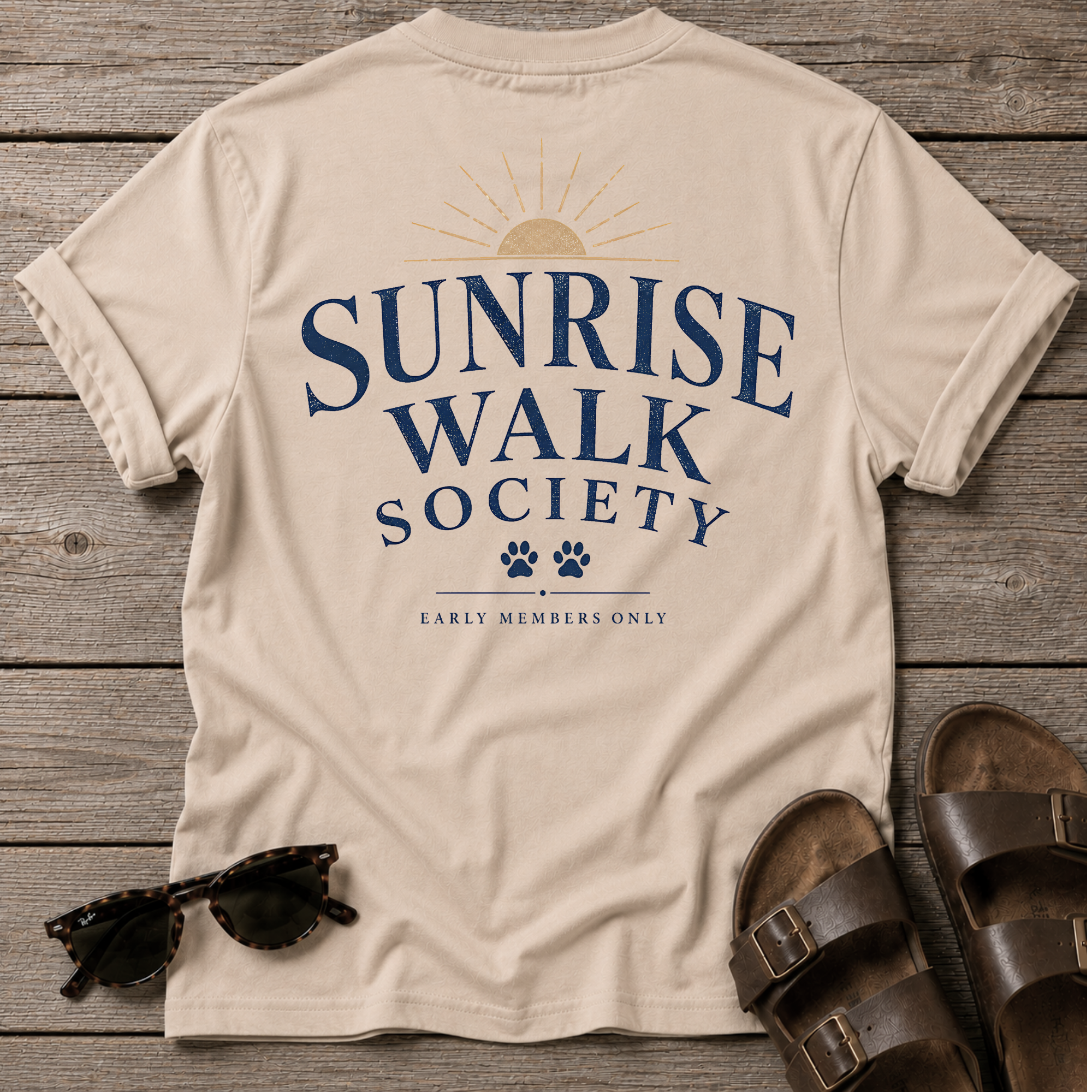 Sunrise Walk Society Tee BACK DESIGN