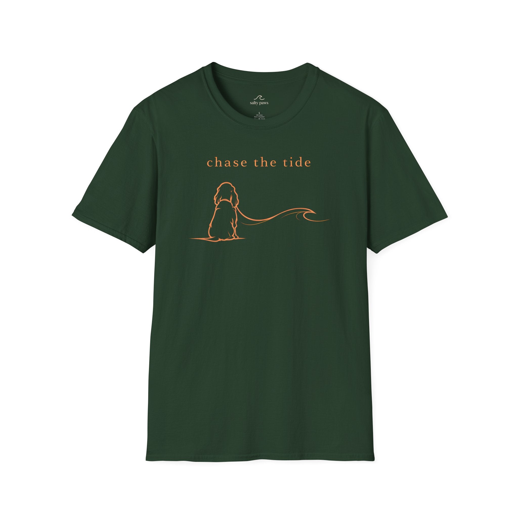 Cocker Spaniel Dog Beach Ocean Line Art Tee
