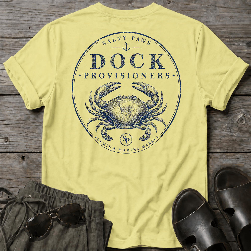 Dock Provisions Crab BACK DESIGN T-Shirt