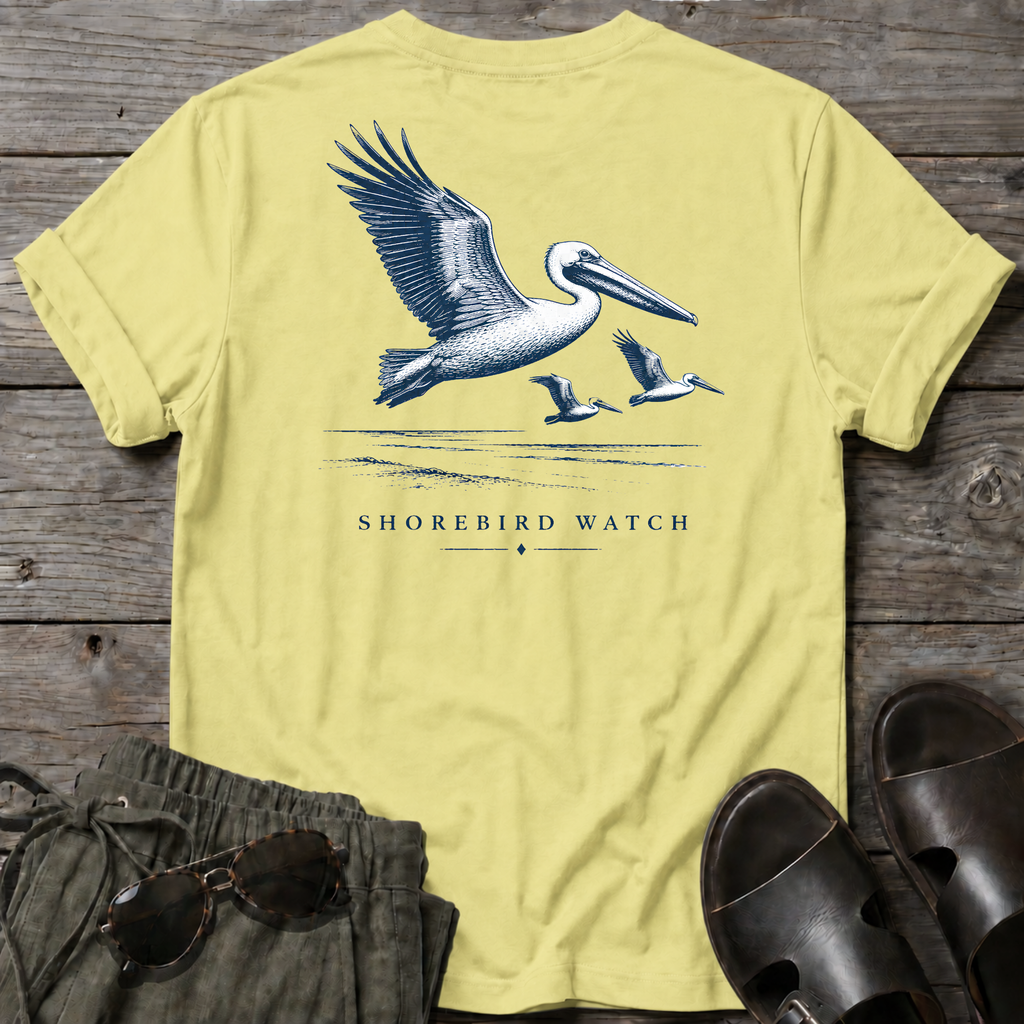 Pelican Shorebird Watch BACK DESIGN T-Shirt