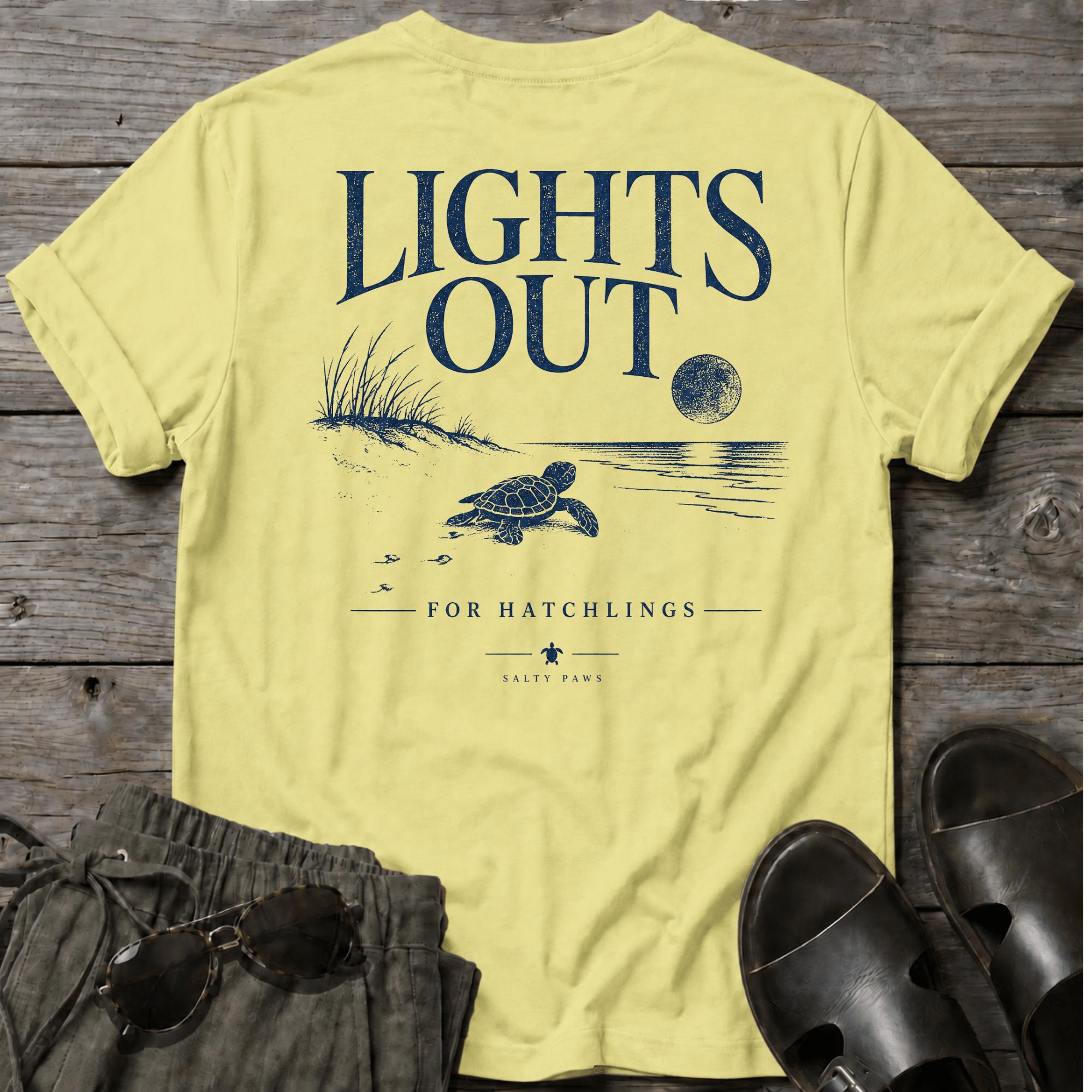 Lights Out Turtle Hatchling BACK DESIGN T-Shirt
