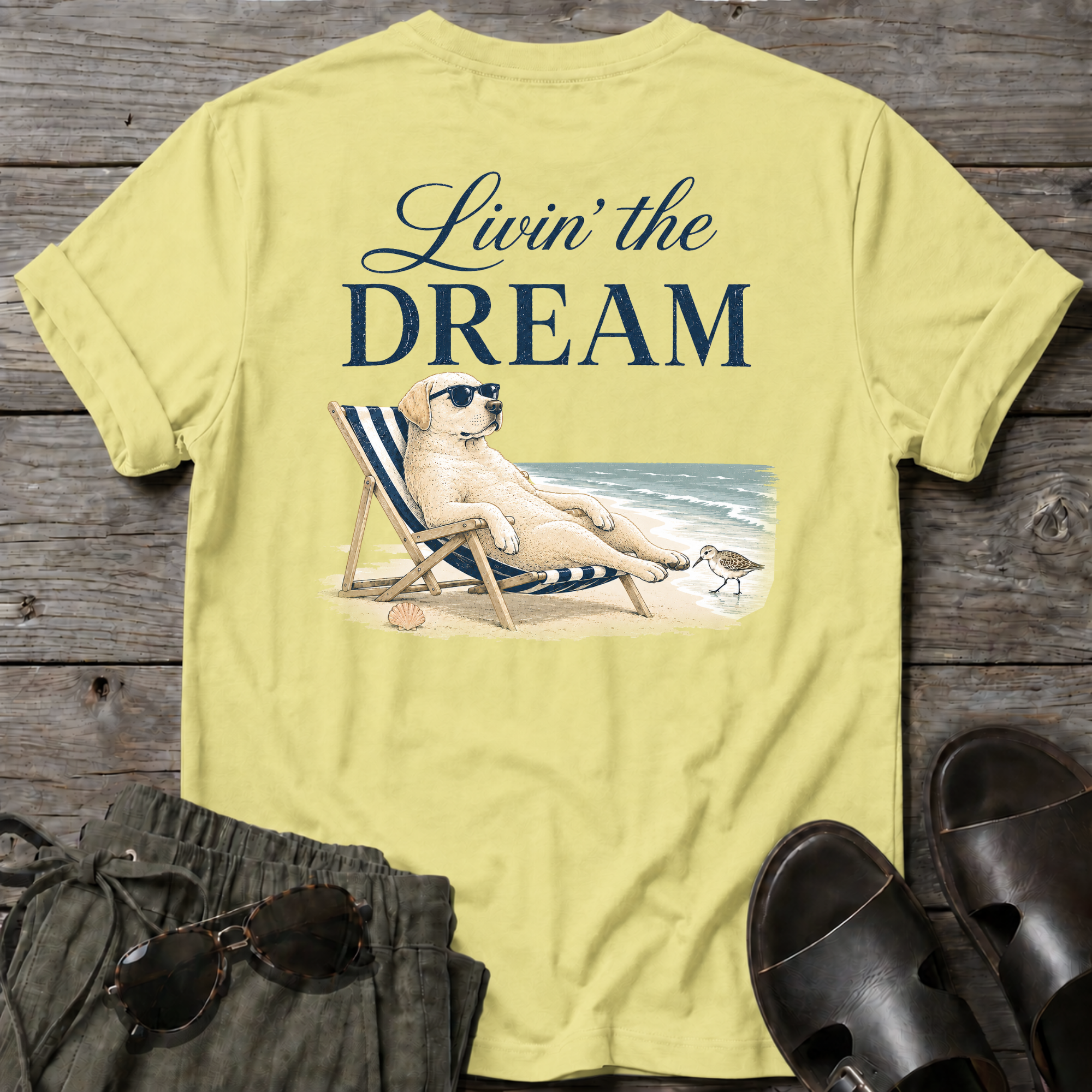 Livin the Dream Golden T-shirt BACK DESIGN