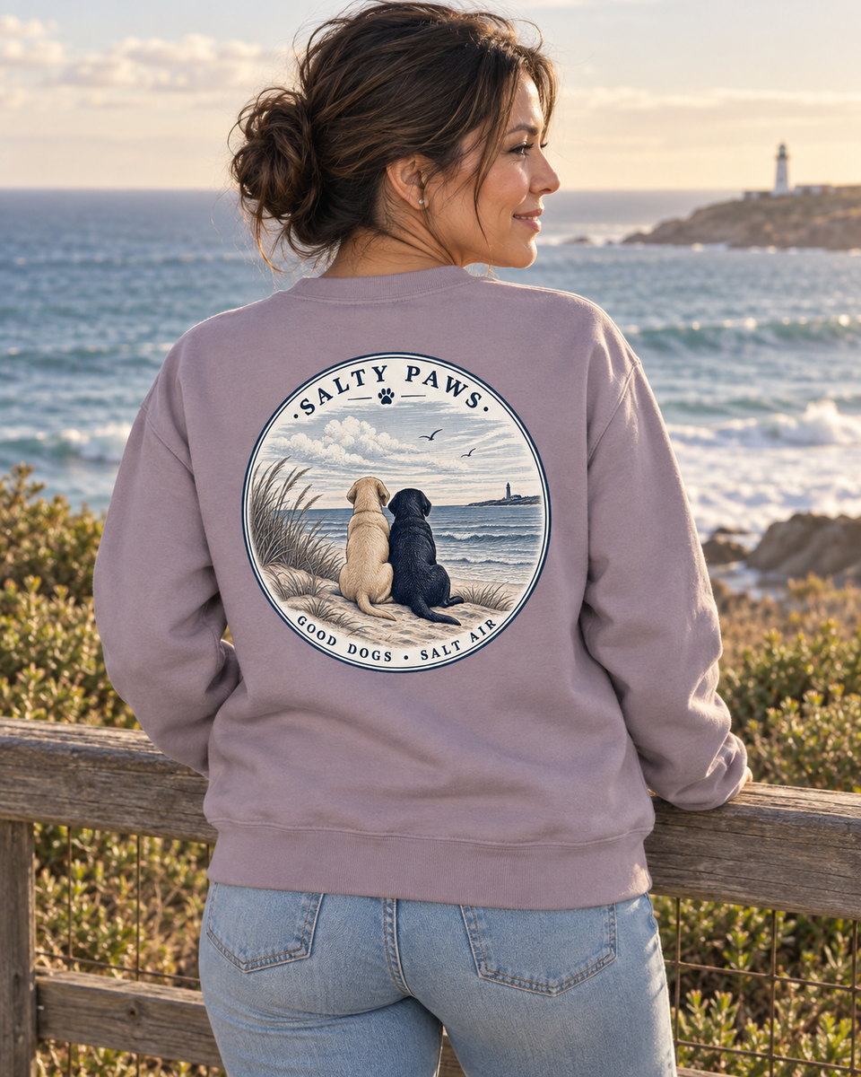 Labs Good Dogs Midweight Sweatshirt in Paragon, worn