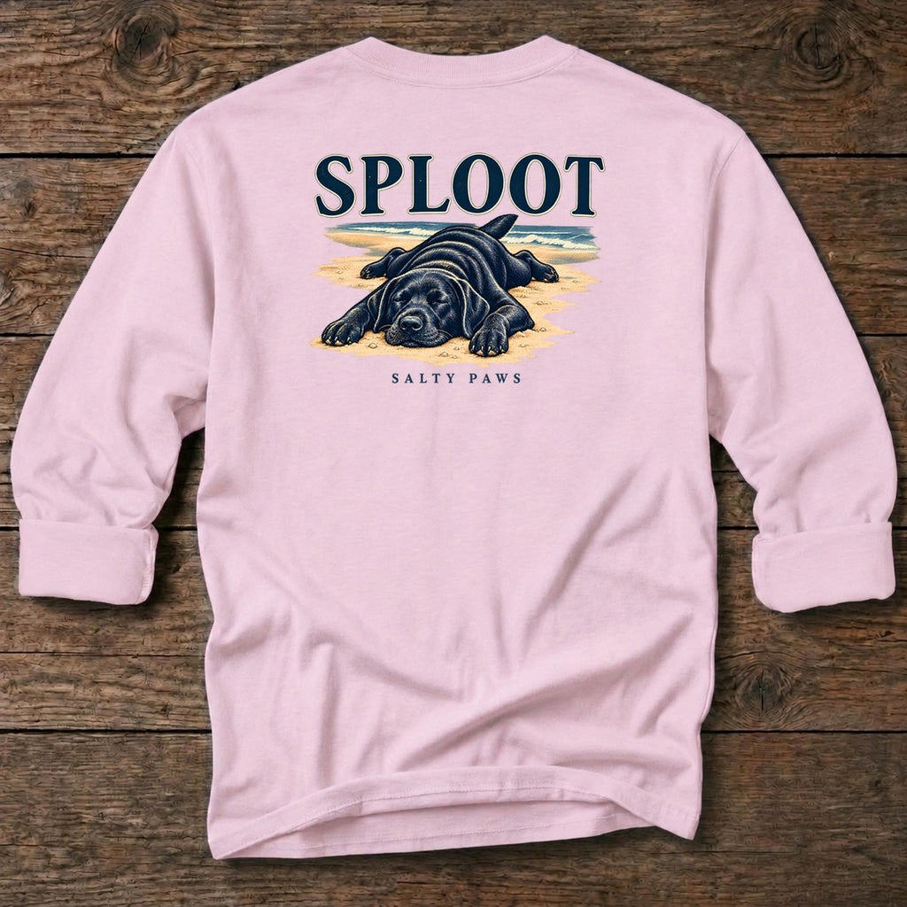 SPLOOT Back Design T-Shirt in Light Pink, Salty Paws coastal long sleeve tee