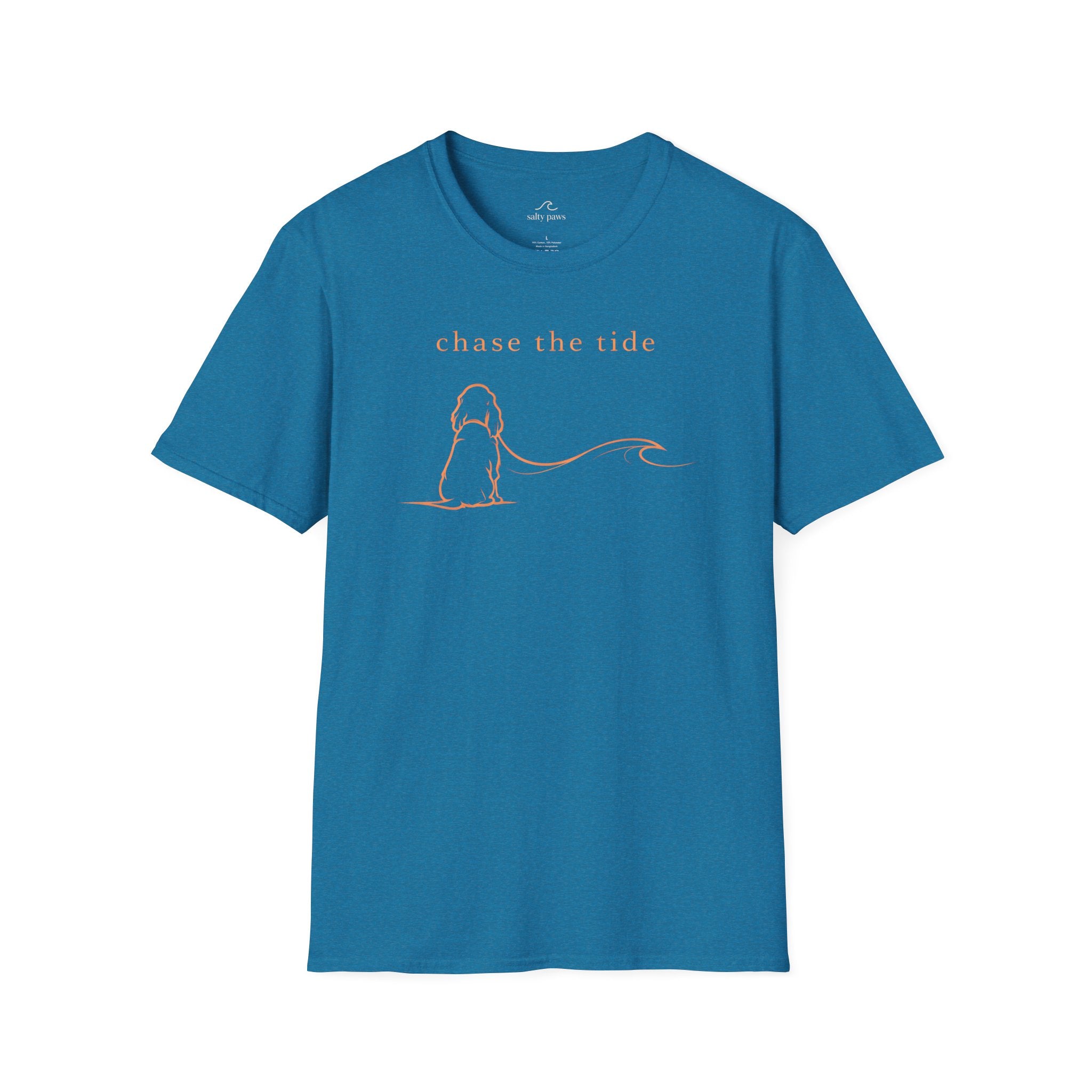 Cocker Spaniel Dog Beach Ocean Line Art Tee
