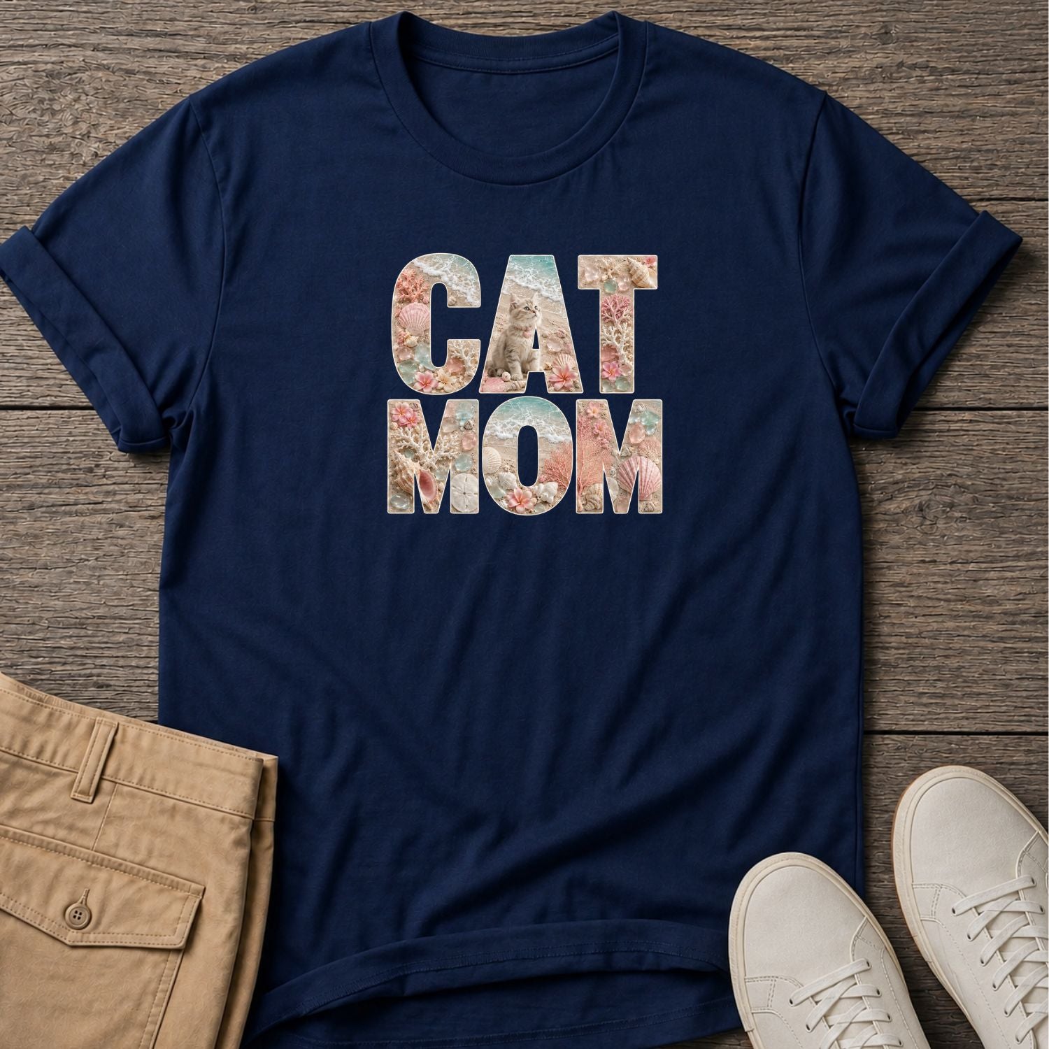 Cat Mom Beachy T-Shirt