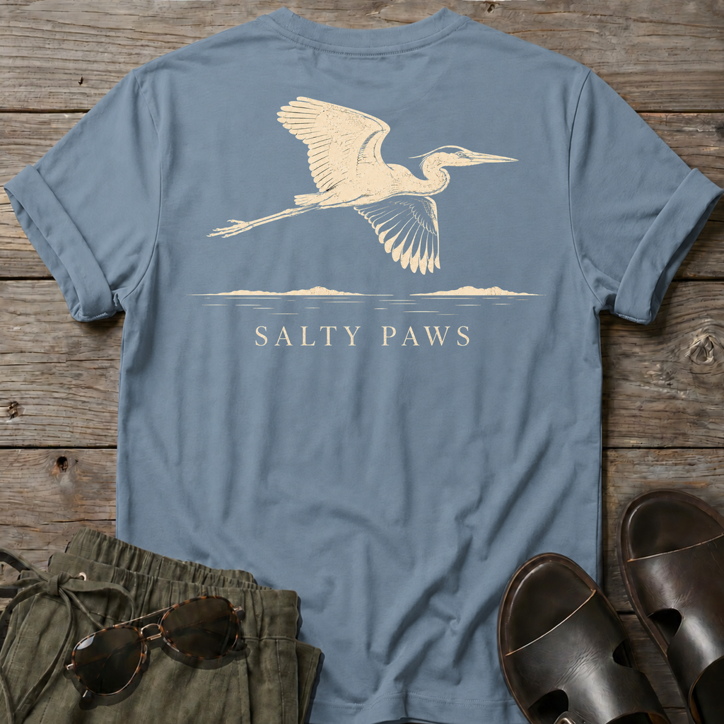 Great Heron Flight T-shirt BACK DESIGN