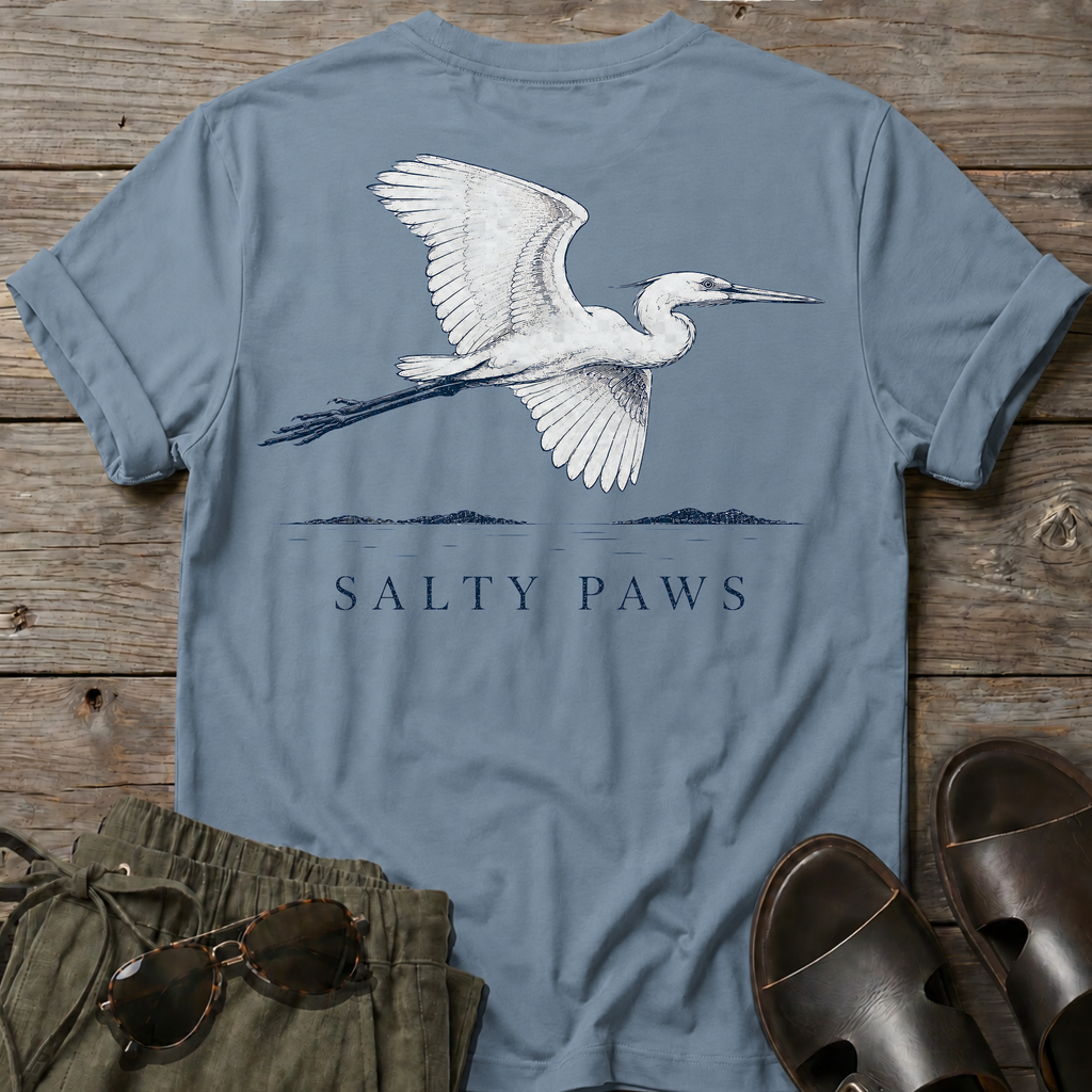 Great Egret T-shirt BACK DESIGN