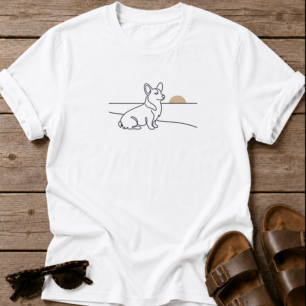 Corgi Beach Dog Bella Canvas - dog lover coastal t-shirt, Salty Paws