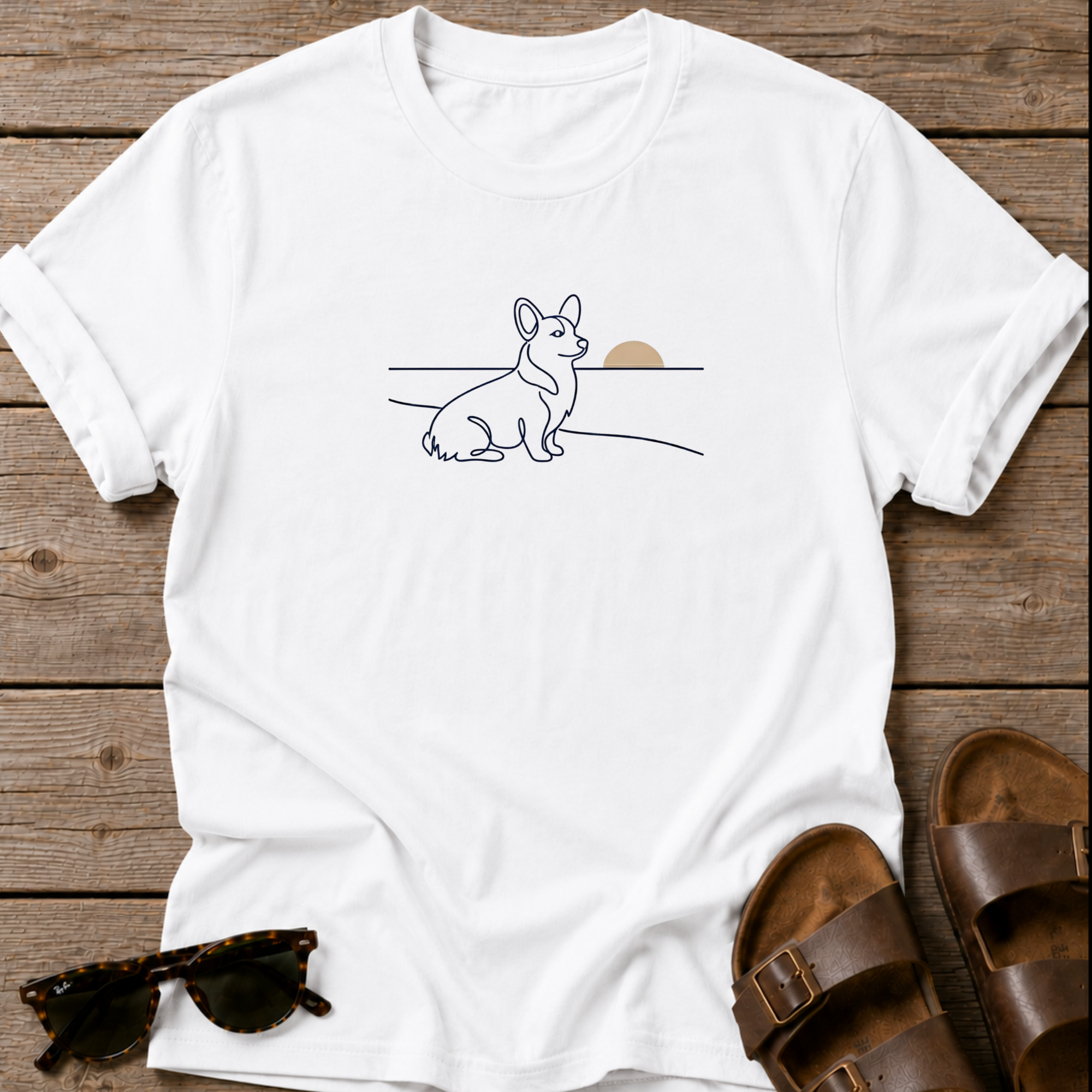 Corgi Beach Dog Bella Canvas