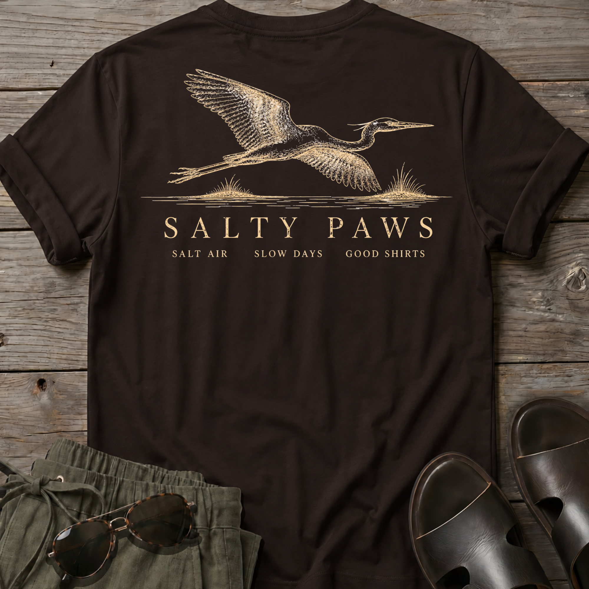 Great Egret Flight 2 T-shirt BACK DESIGN