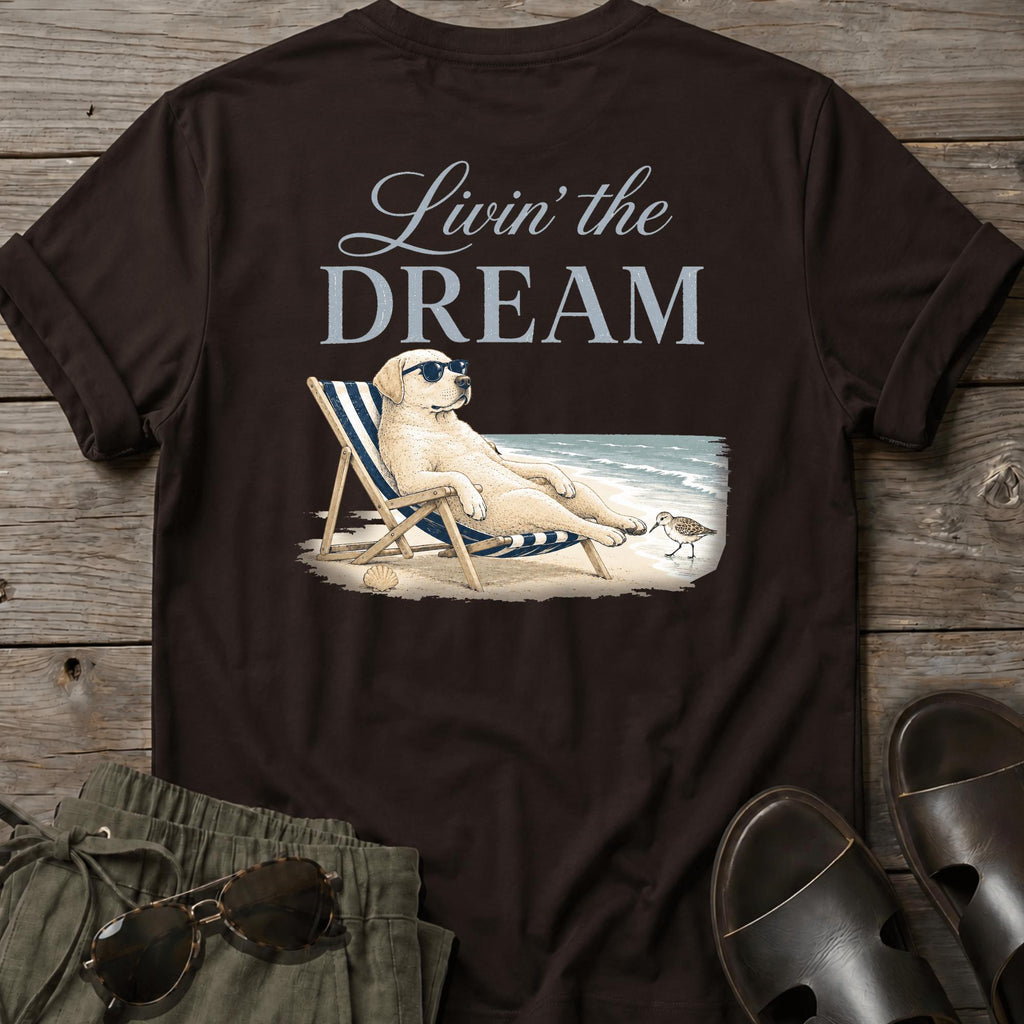 Livin the Dream Golden T-shirt BACK DESIGN (dark)