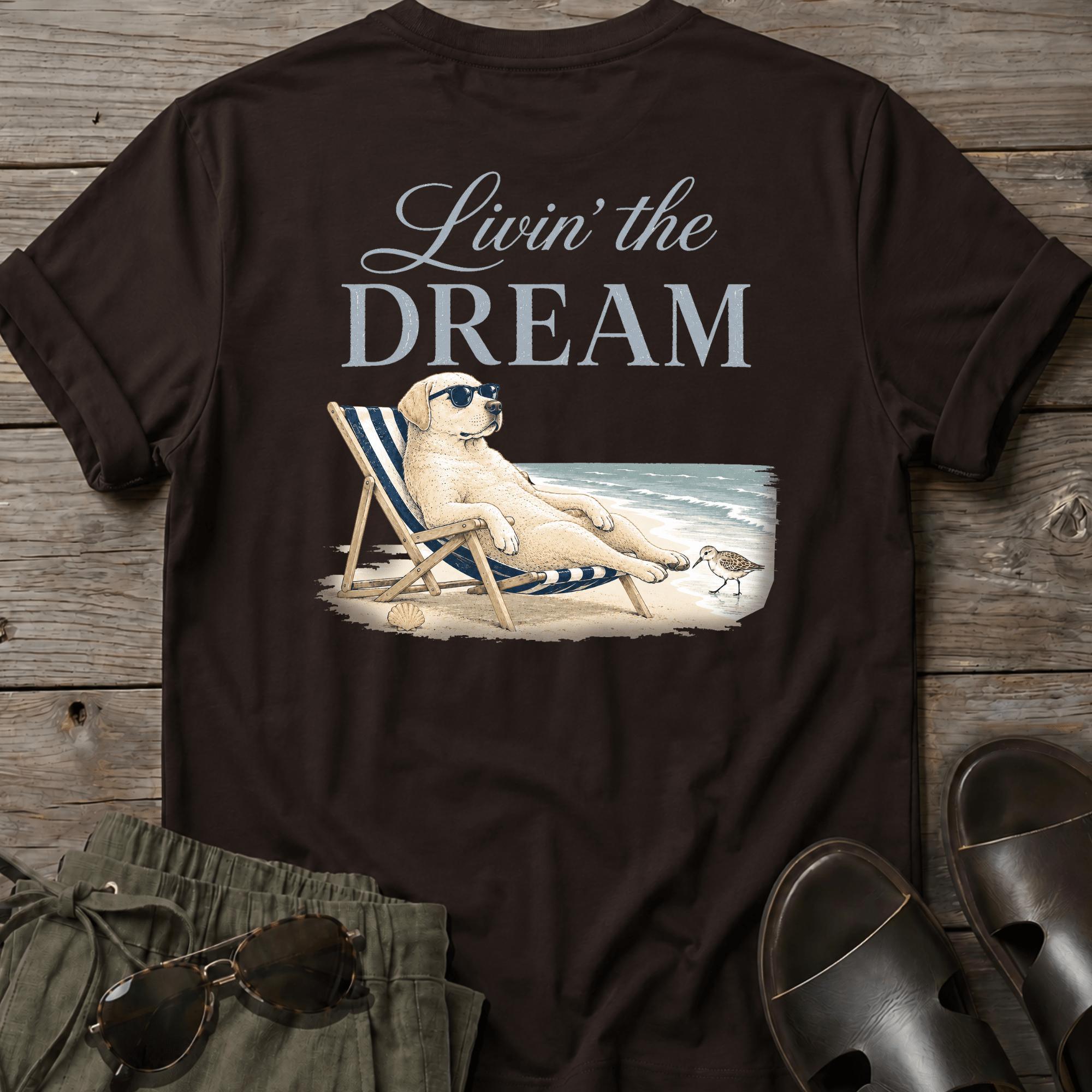 Livin the Dream Golden T-shirt BACK DESIGN (dark)