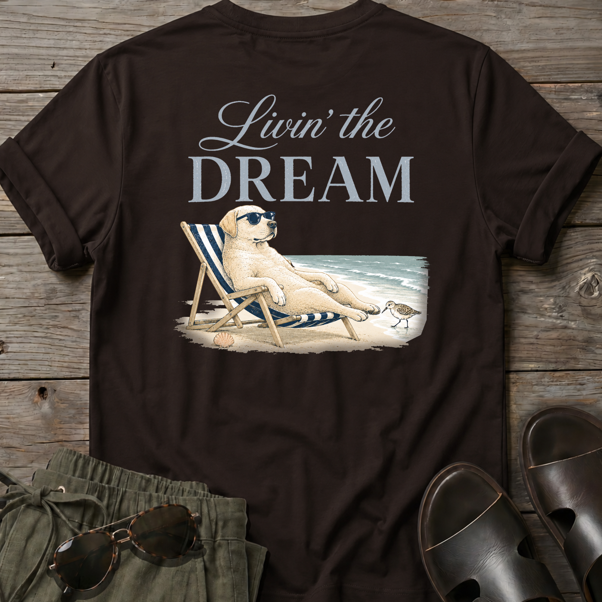 Livin the Dream Golden T-shirt BACK DESIGN