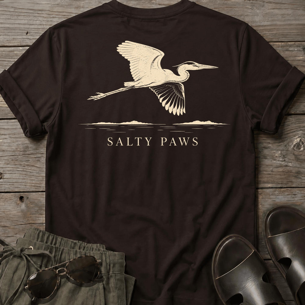 Great Heron Flight T-shirt BACK DESIGN
