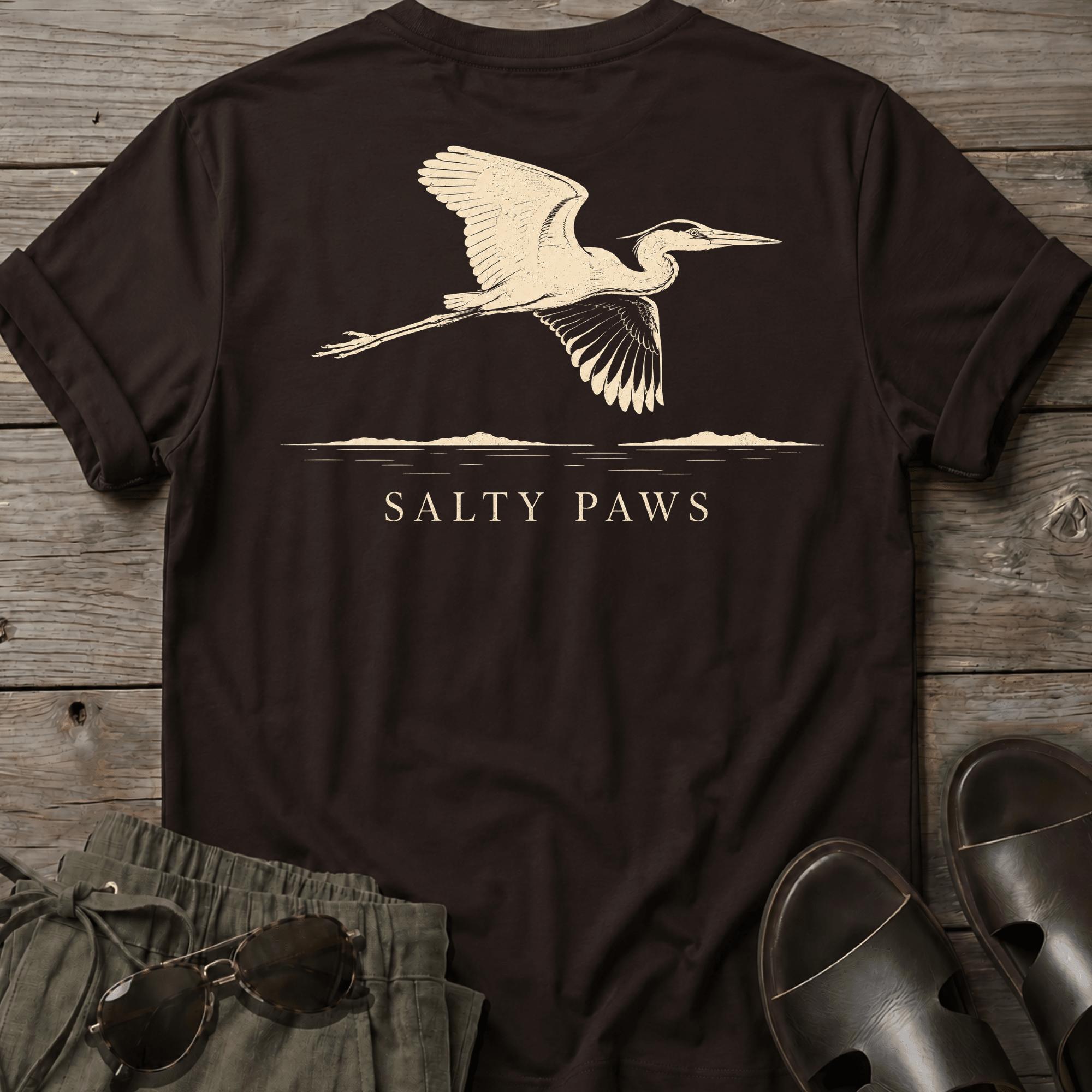 Great Heron Flight T-shirt BACK DESIGN