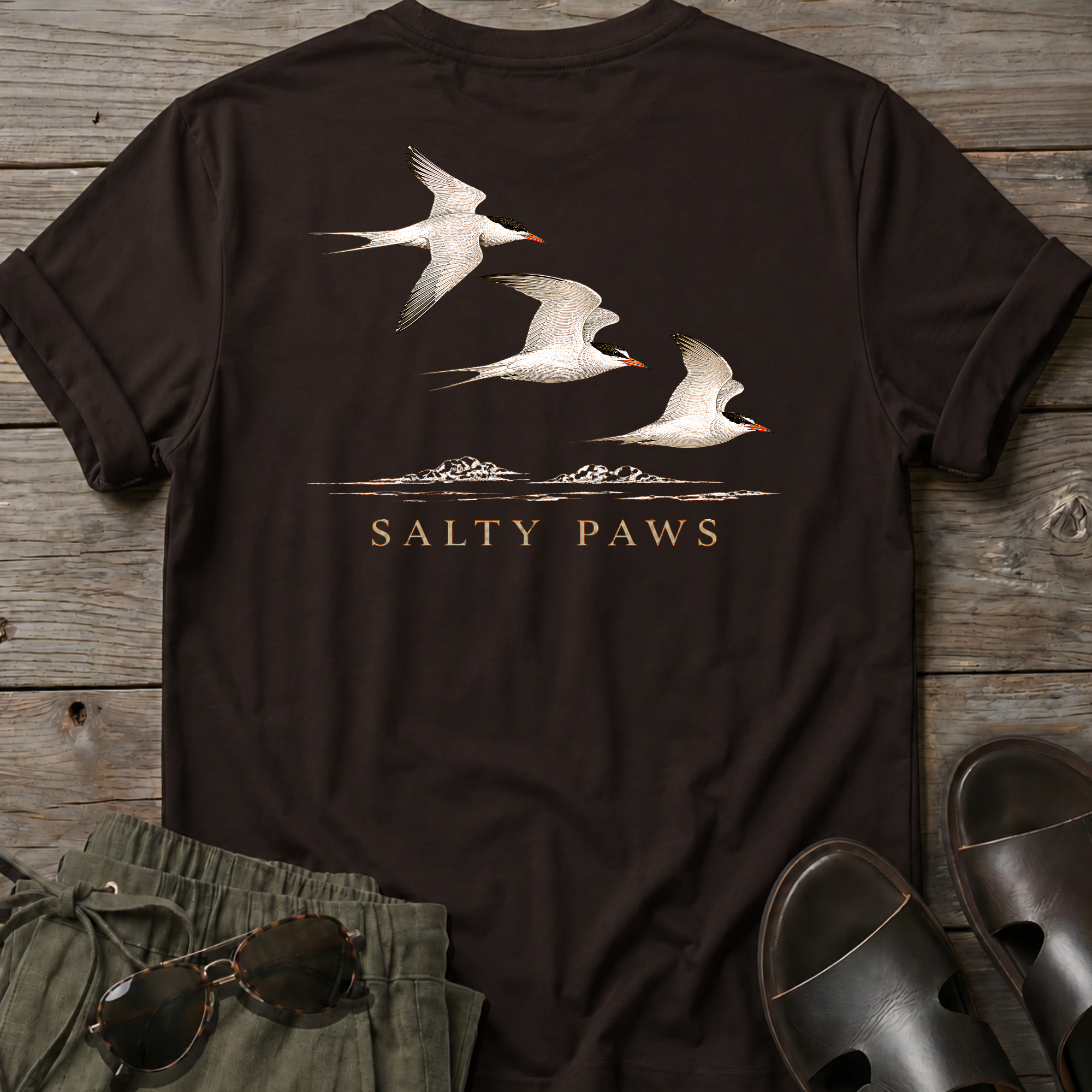 3 Terns in Flight BACK DESIGN T-Shirt