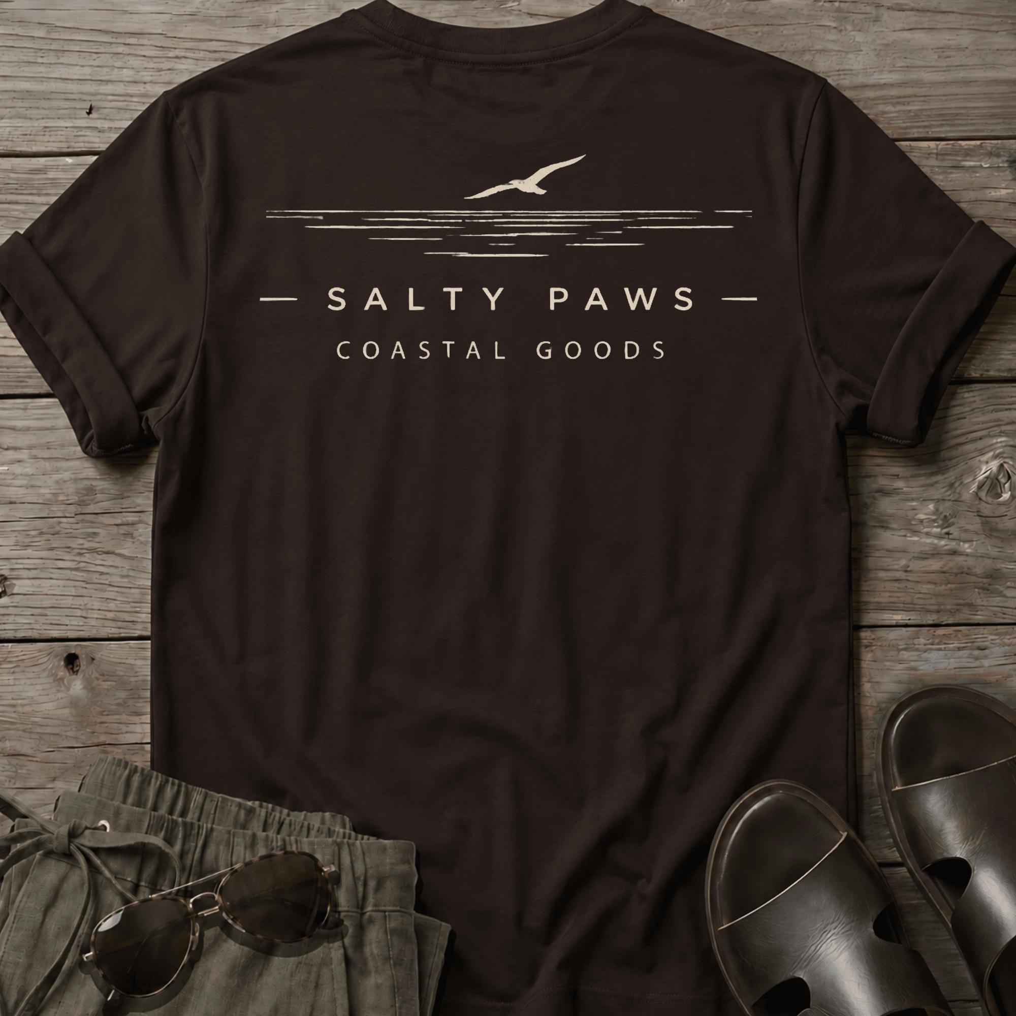 Salty Paws Coastal Goods 2 T-shirt BACK DESIGN