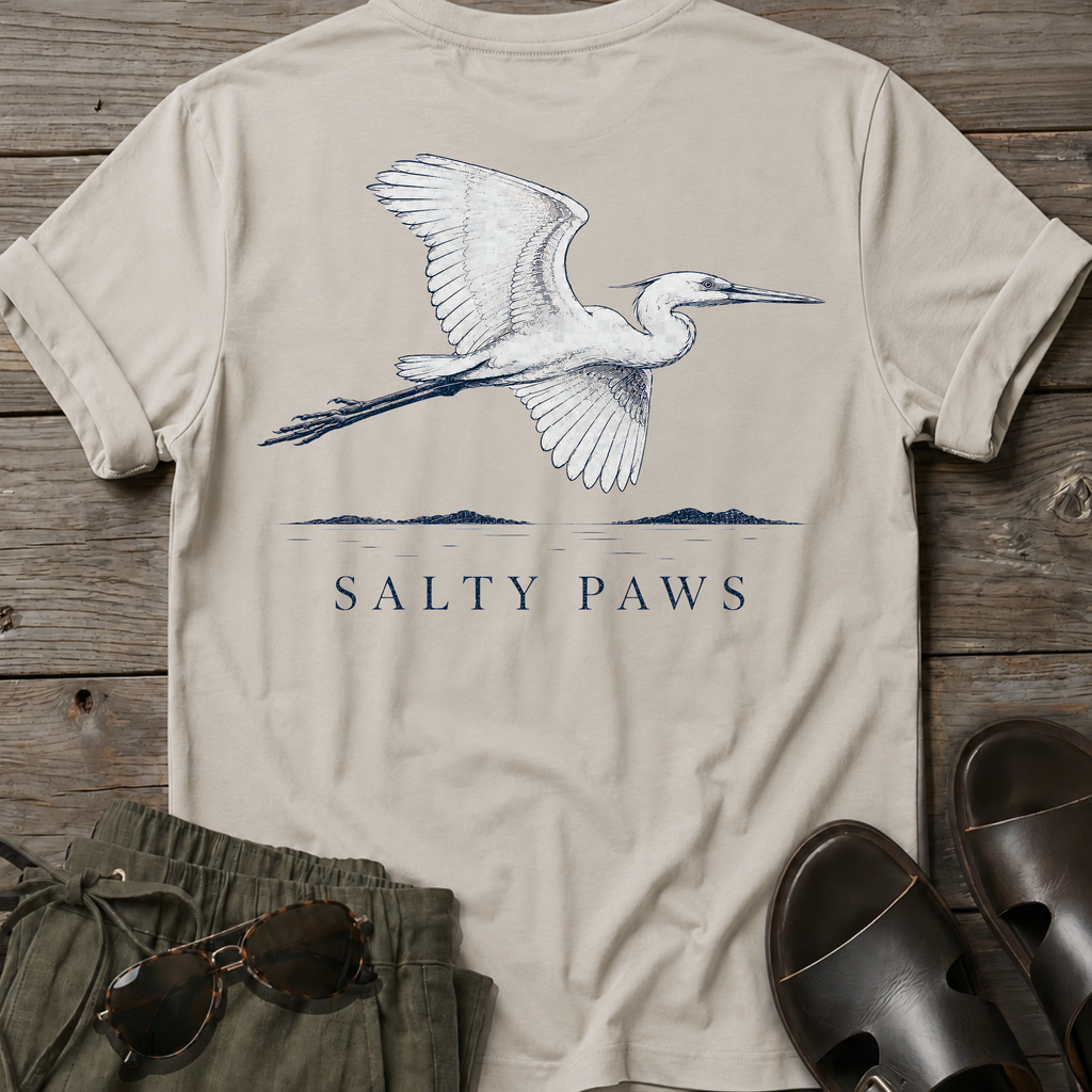 Great Egret T-shirt BACK DESIGN