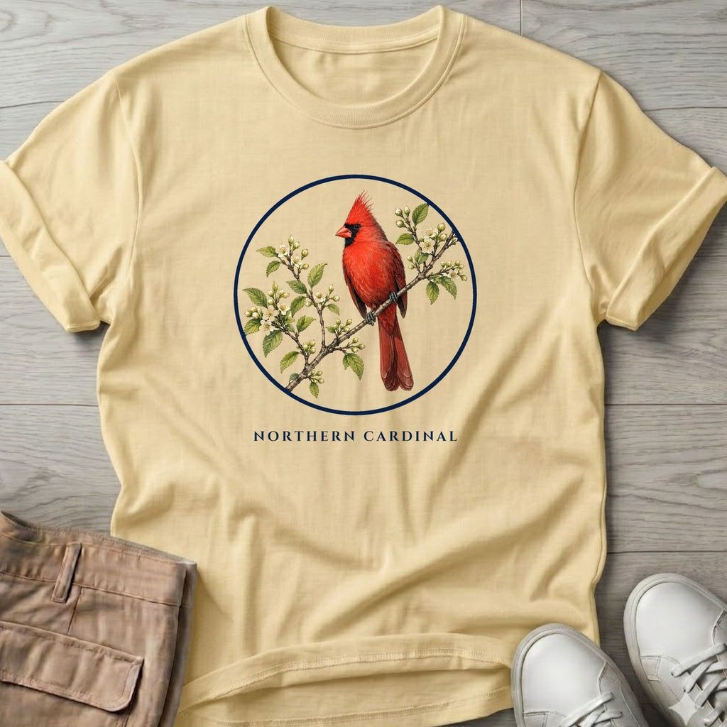 Northern Cardinal T-Shirt in Cornsilk