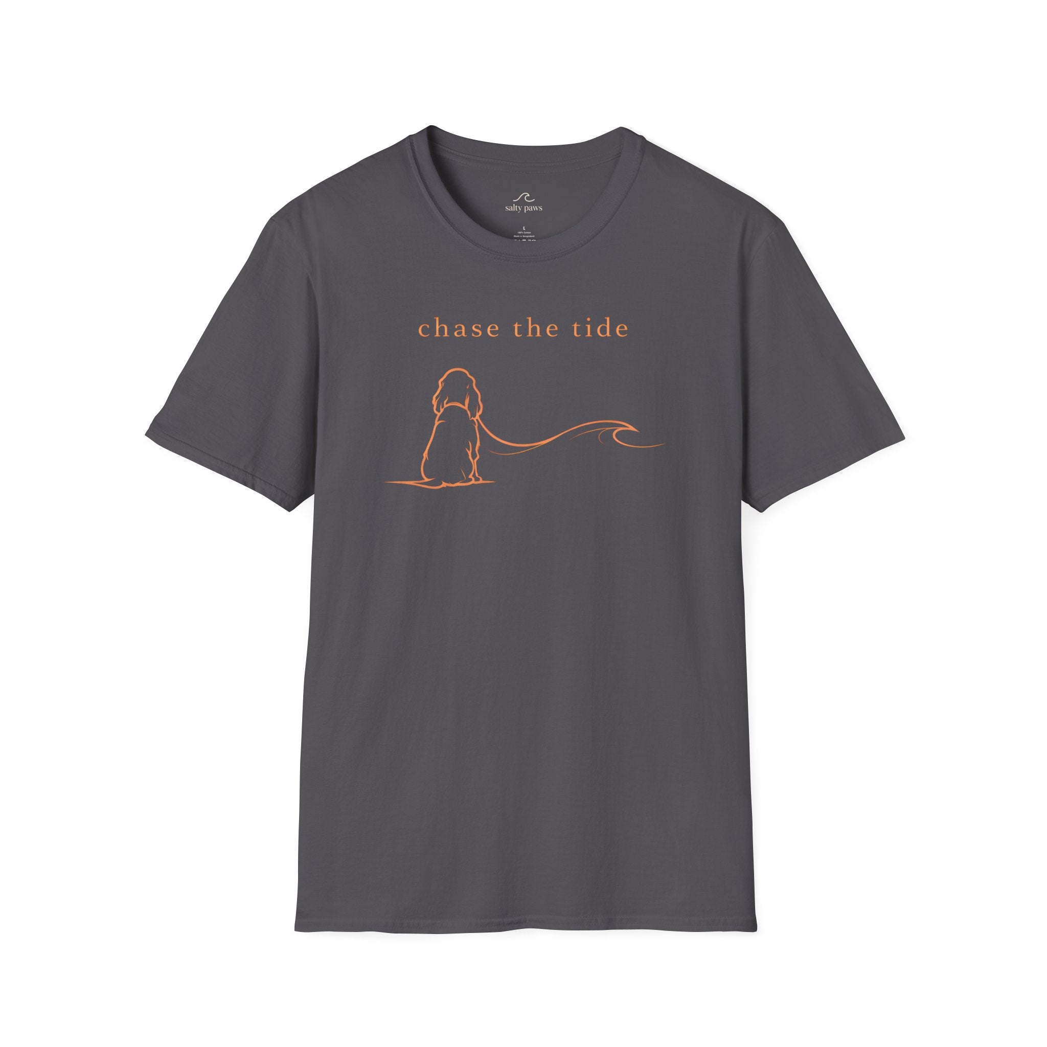 Cocker Spaniel Dog Beach Ocean Line Art Tee