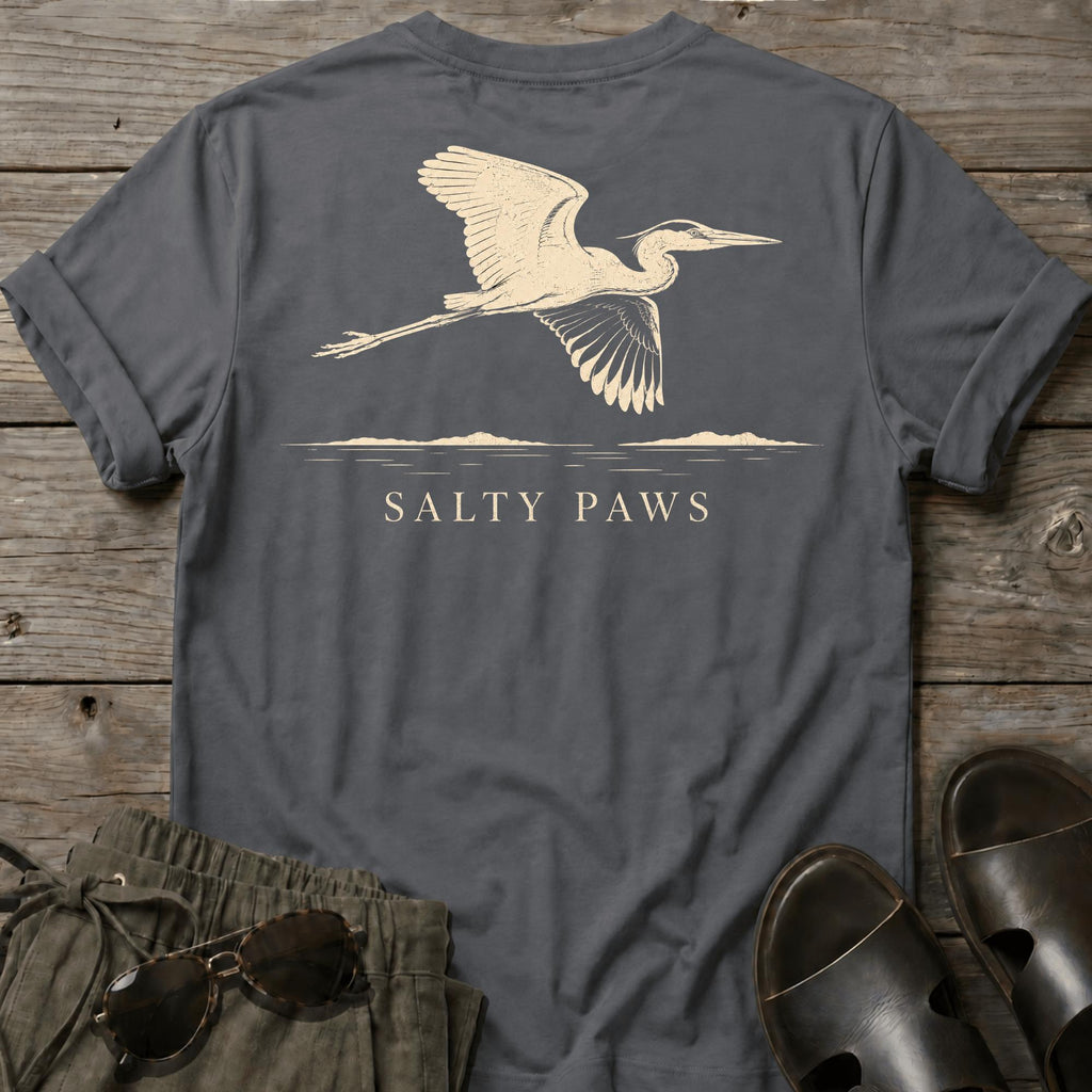 Great Heron Flight T-shirt BACK DESIGN