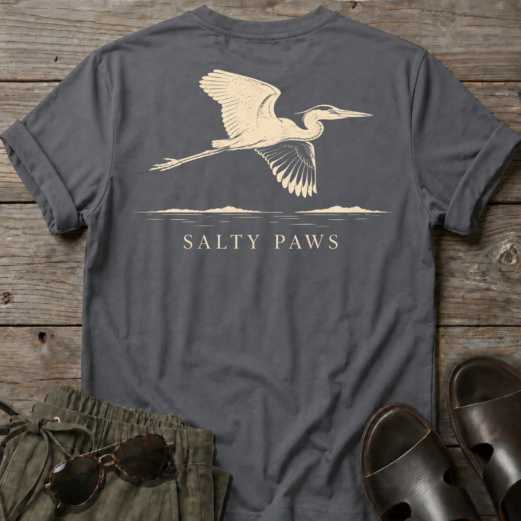 Great Heron Flight T-shirt BACK DESIGN