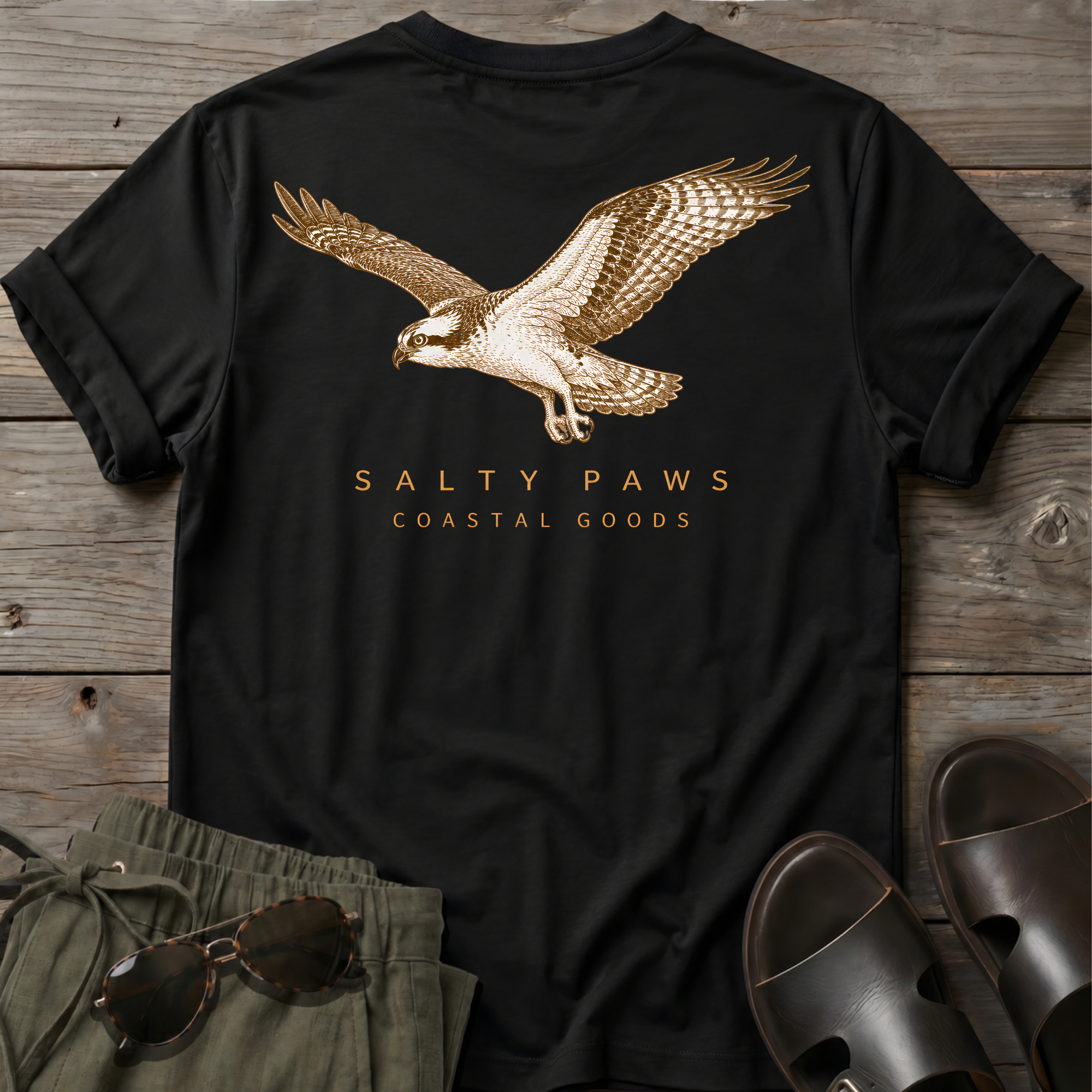 Osprey in Flight T-shirt BACK DESIGN
