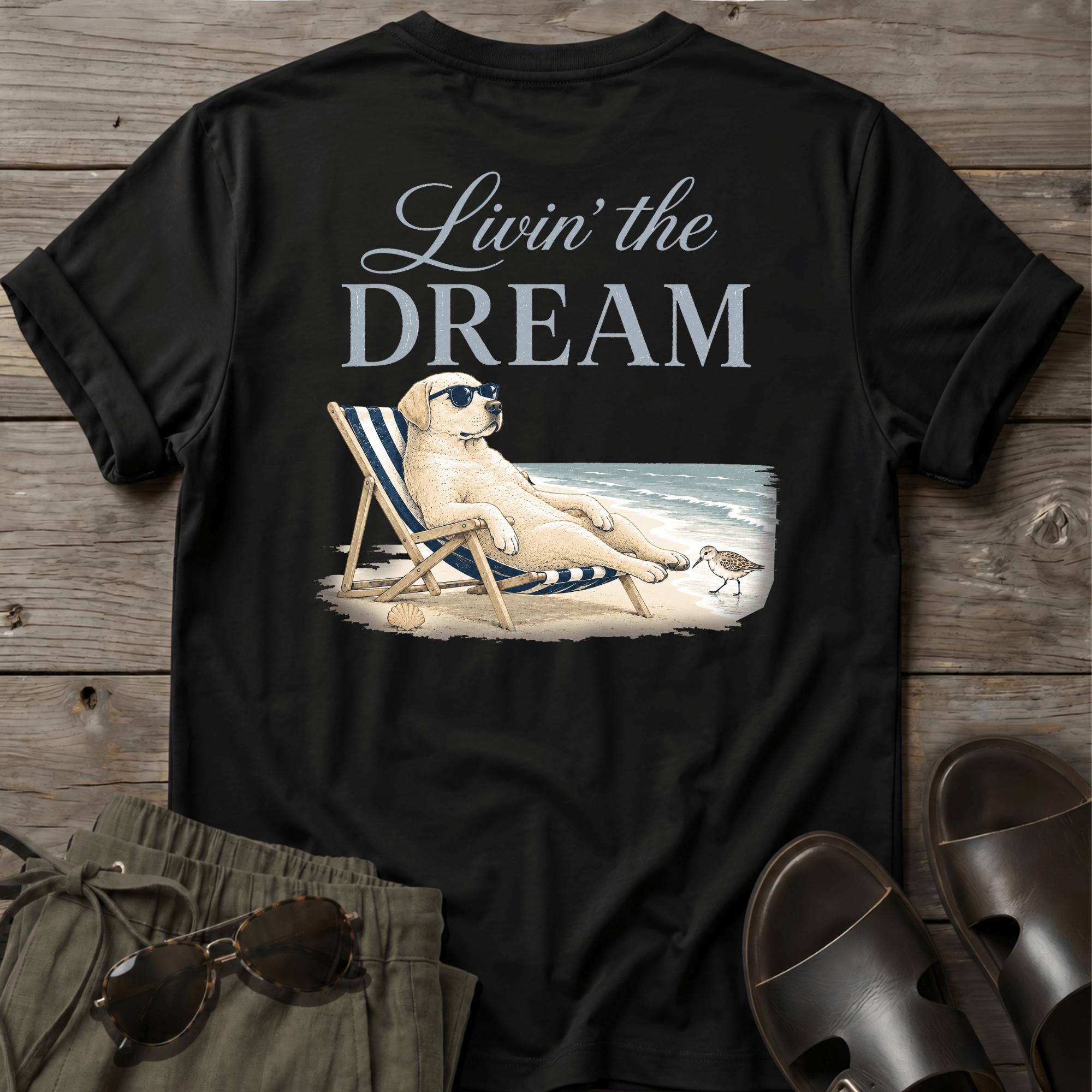 Livin the Dream Golden T-shirt BACK DESIGN (dark)
