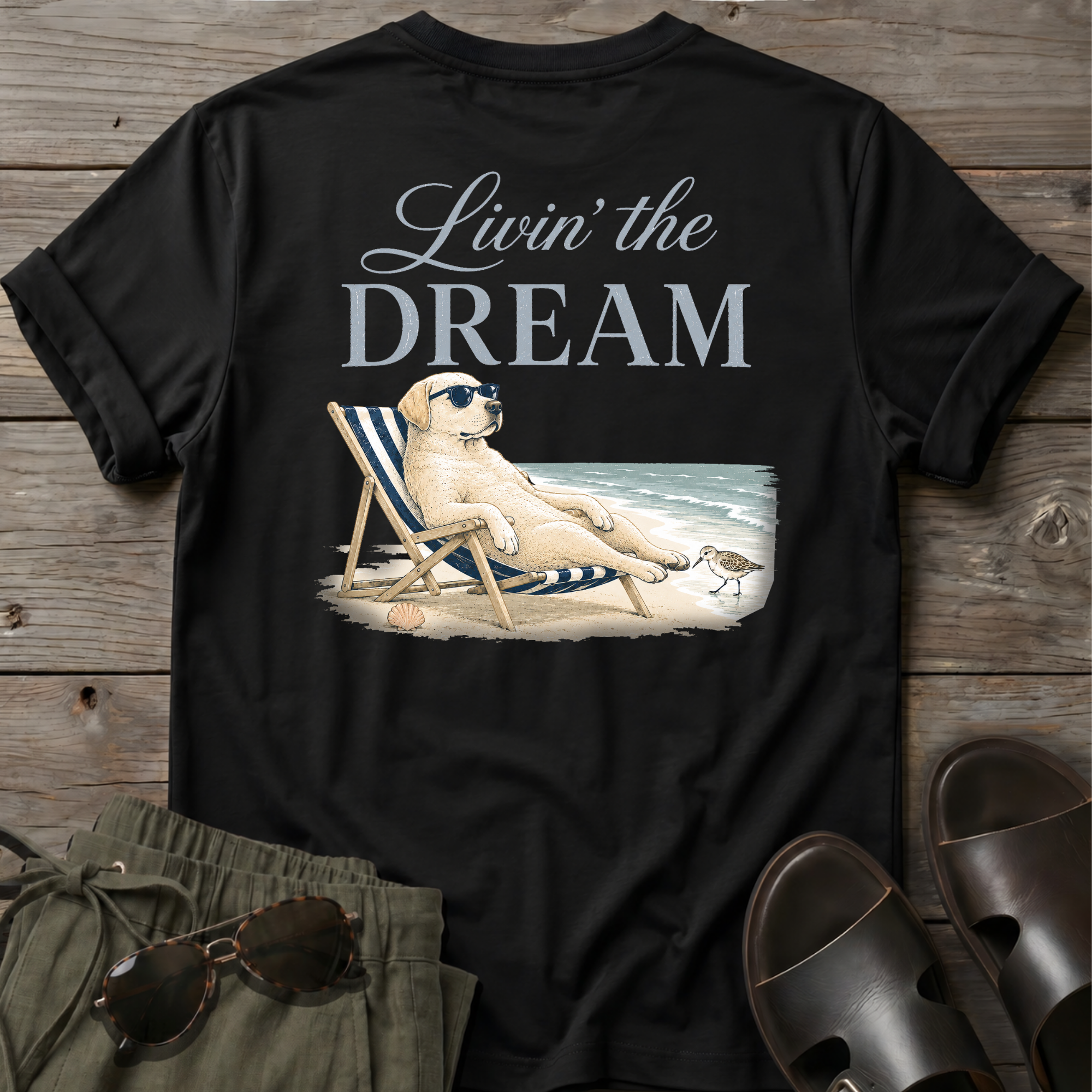 Livin the Dream Golden T-shirt BACK DESIGN