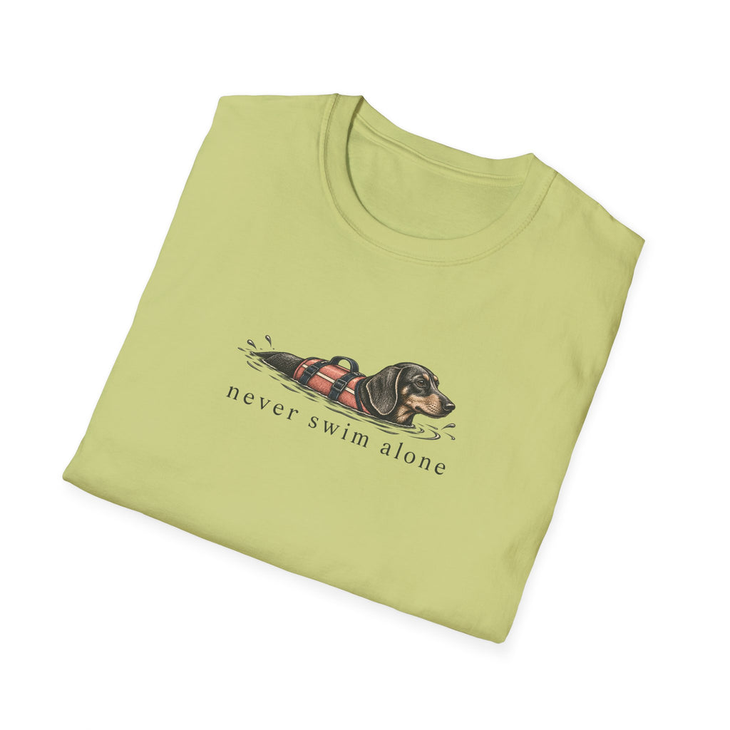 Never Swim Alone Doxie Dog T-Shirt