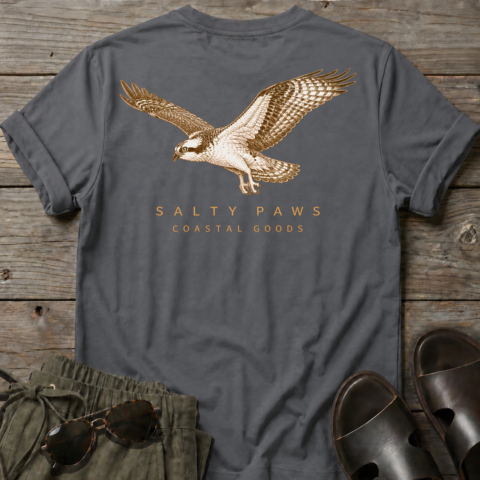 Osprey in Flight T-shirt BACK DESIGN