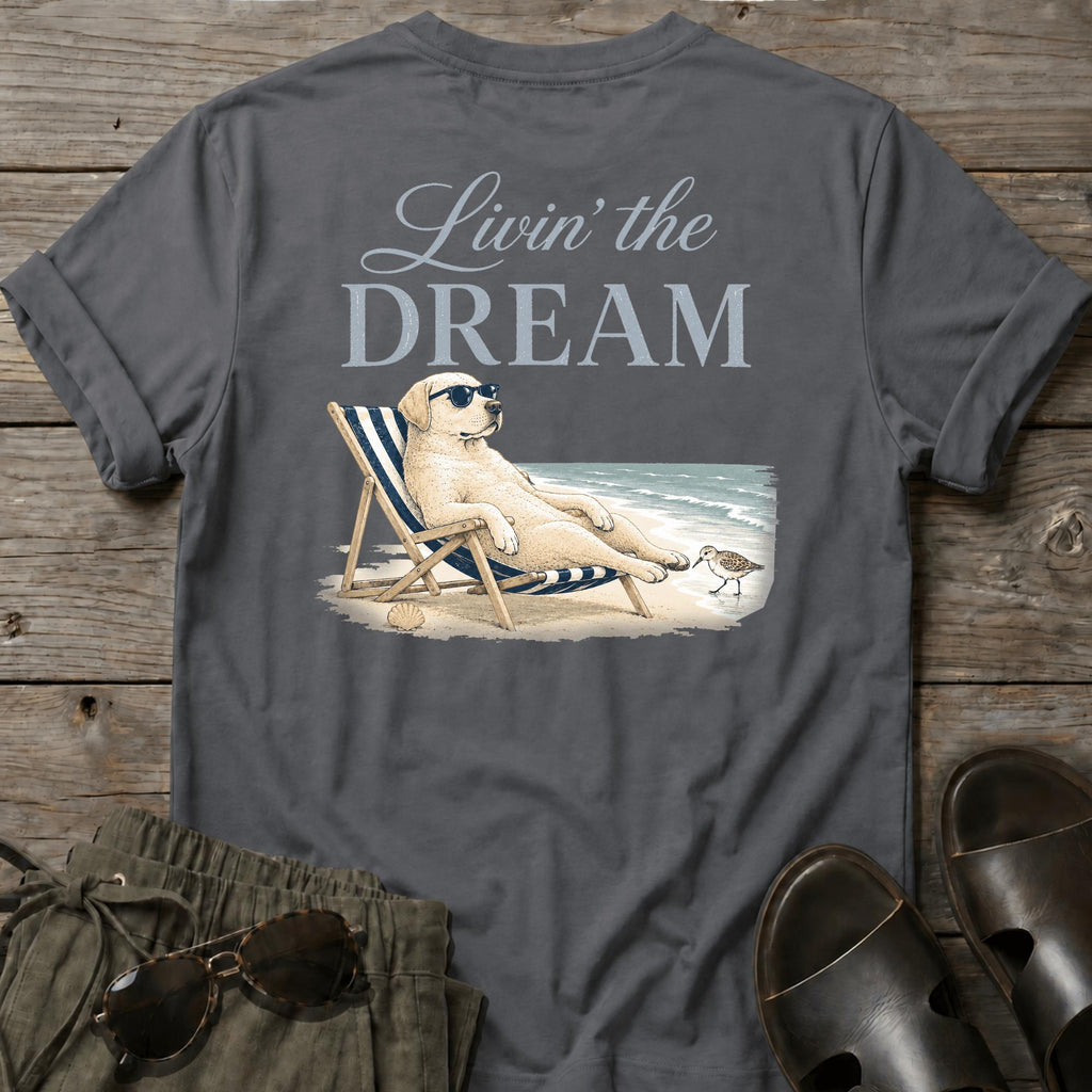 Livin the Dream Golden T-shirt BACK DESIGN (dark)