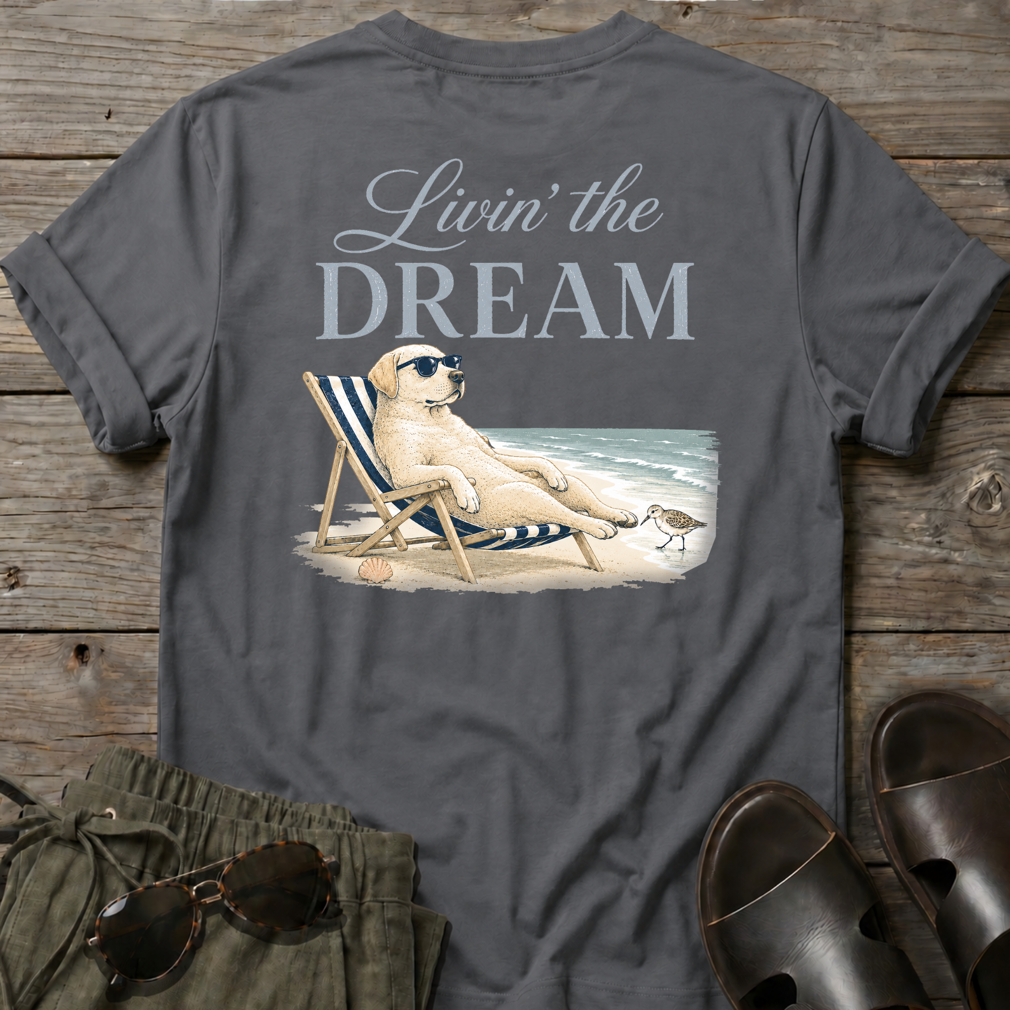 Livin the Dream Golden T-shirt BACK DESIGN