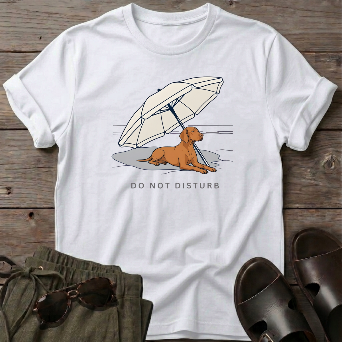 Do Not Disturb Vizsla T-Shirt in White