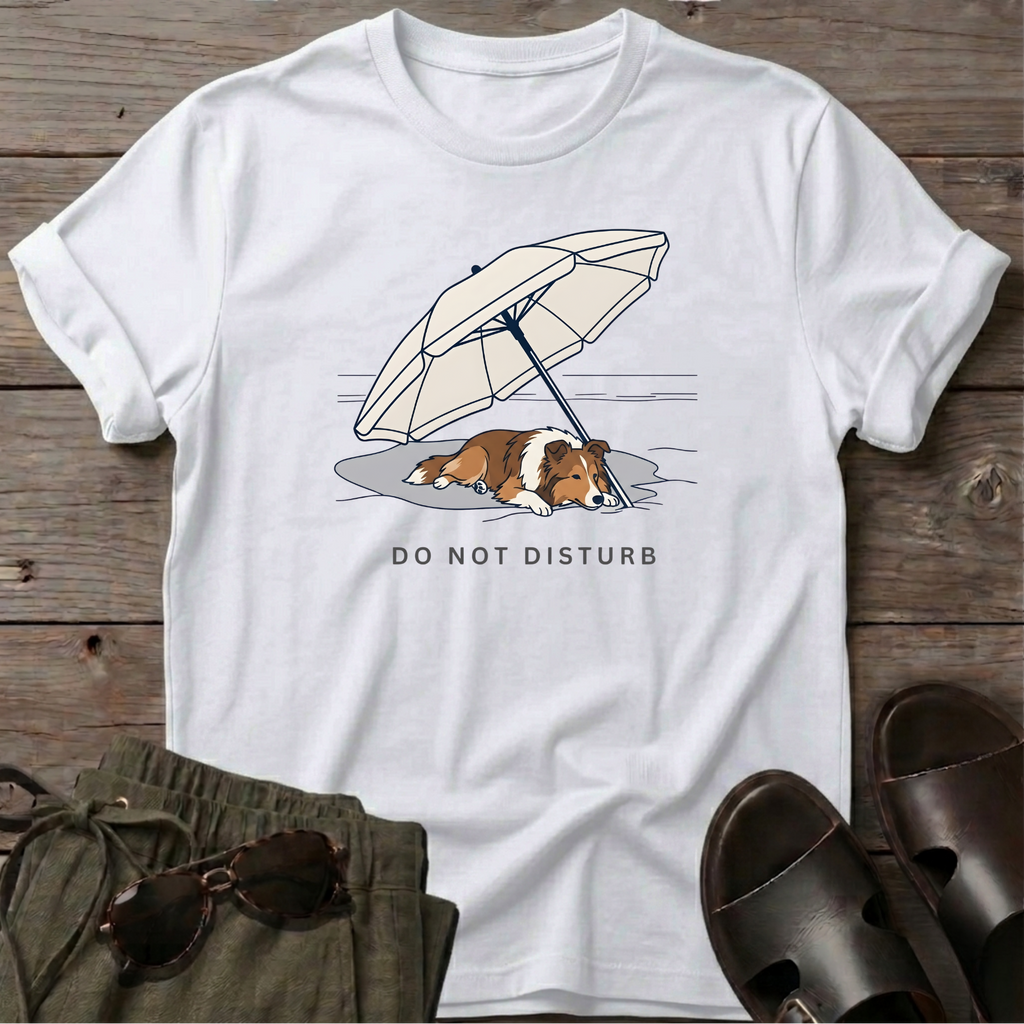 Do Not Disturb Collie T-Shirt in White