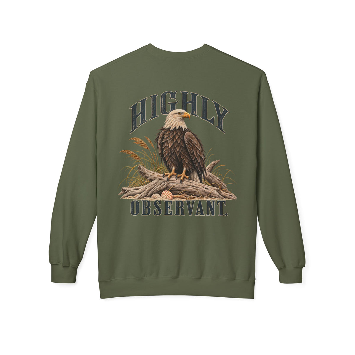 Highly Observant Eagle Back Design Midweight Sweatshirt