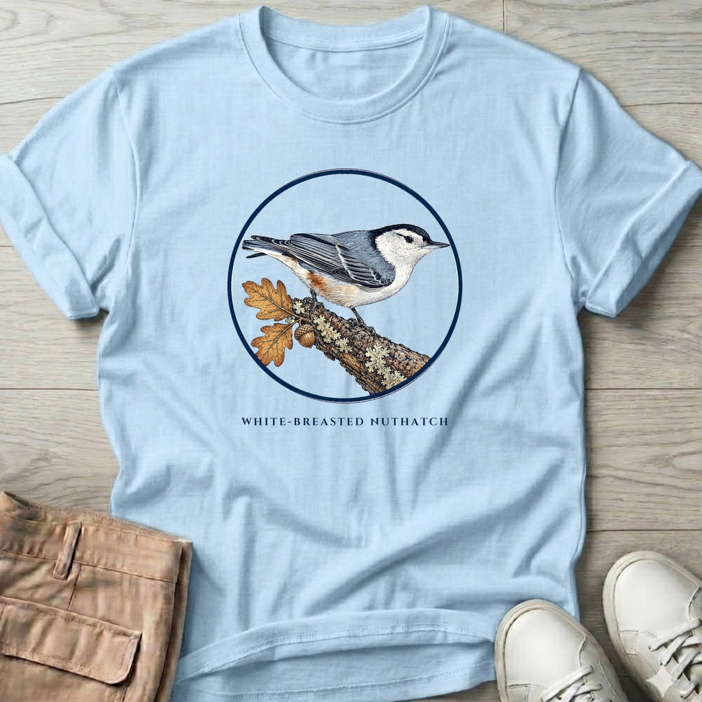 White-breasted Nuthatch T-Shirt in Light Blue