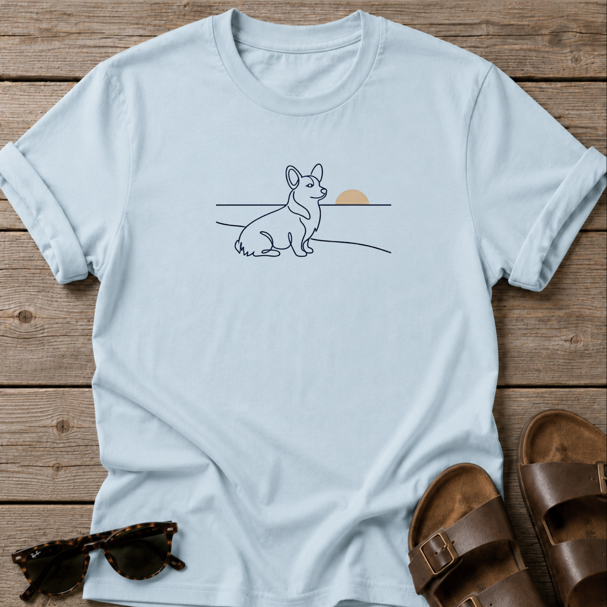 Corgi Beach Dog Bella Canvas