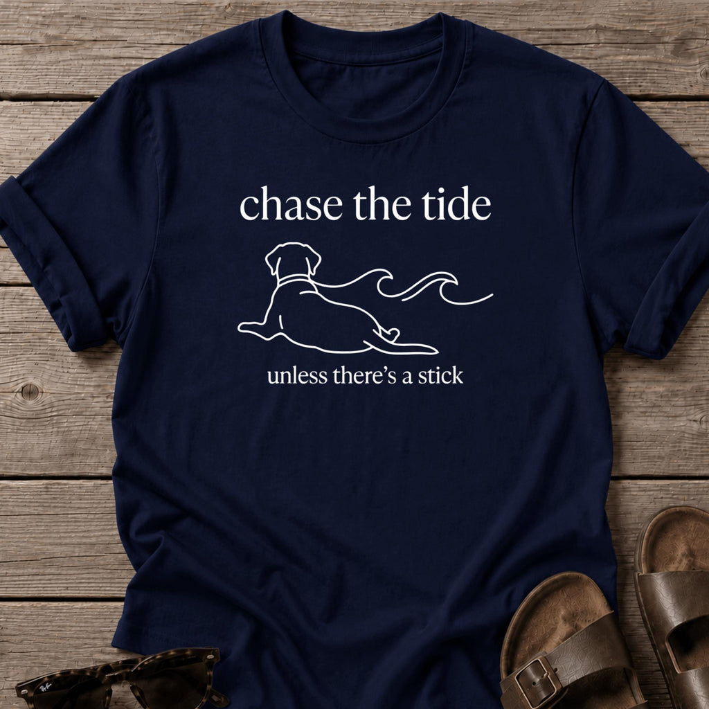 Lazy Dog Stick Bella Canvas - Labrador Retriever - coastal graphic t-shirt, Salty Paws