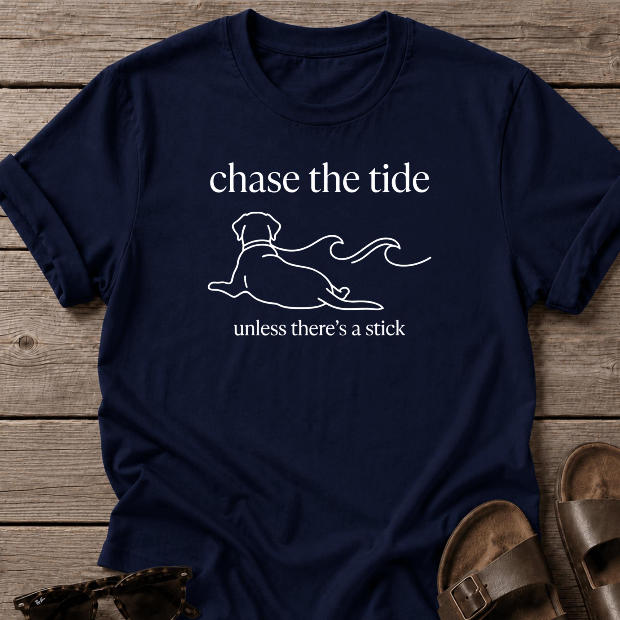 Lazy Dog Stick Bella Canvas - Labrador Retriever - coastal graphic t-shirt, Salty Paws