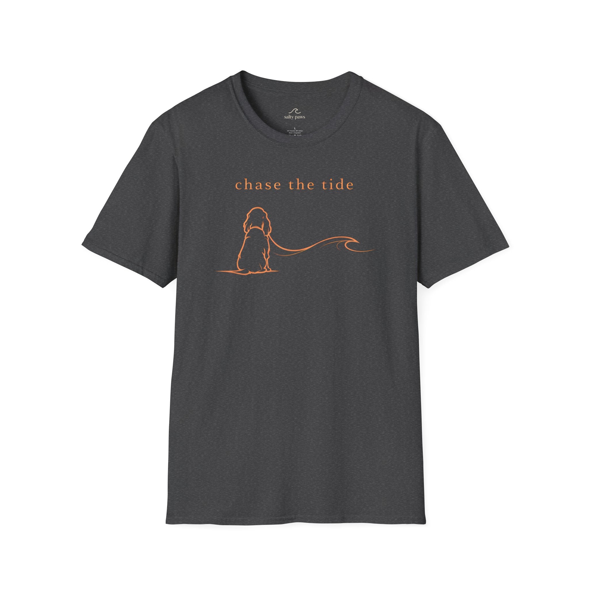 Cocker Spaniel Dog Beach Ocean Line Art Tee