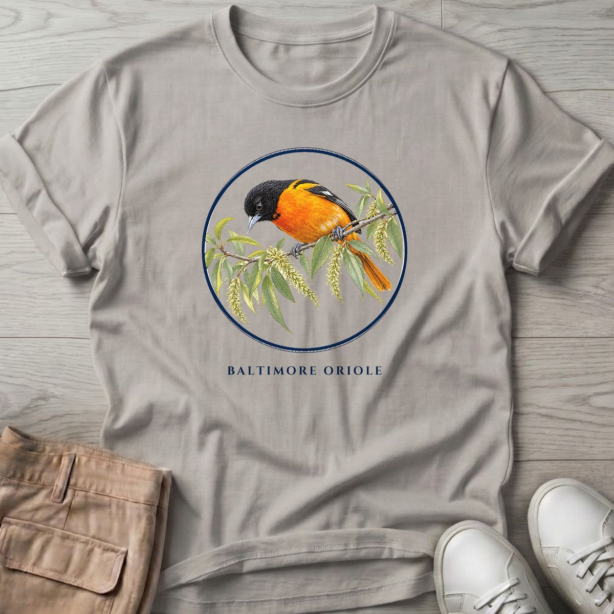 Baltimore Oriole T-Shirt in Ice Grey