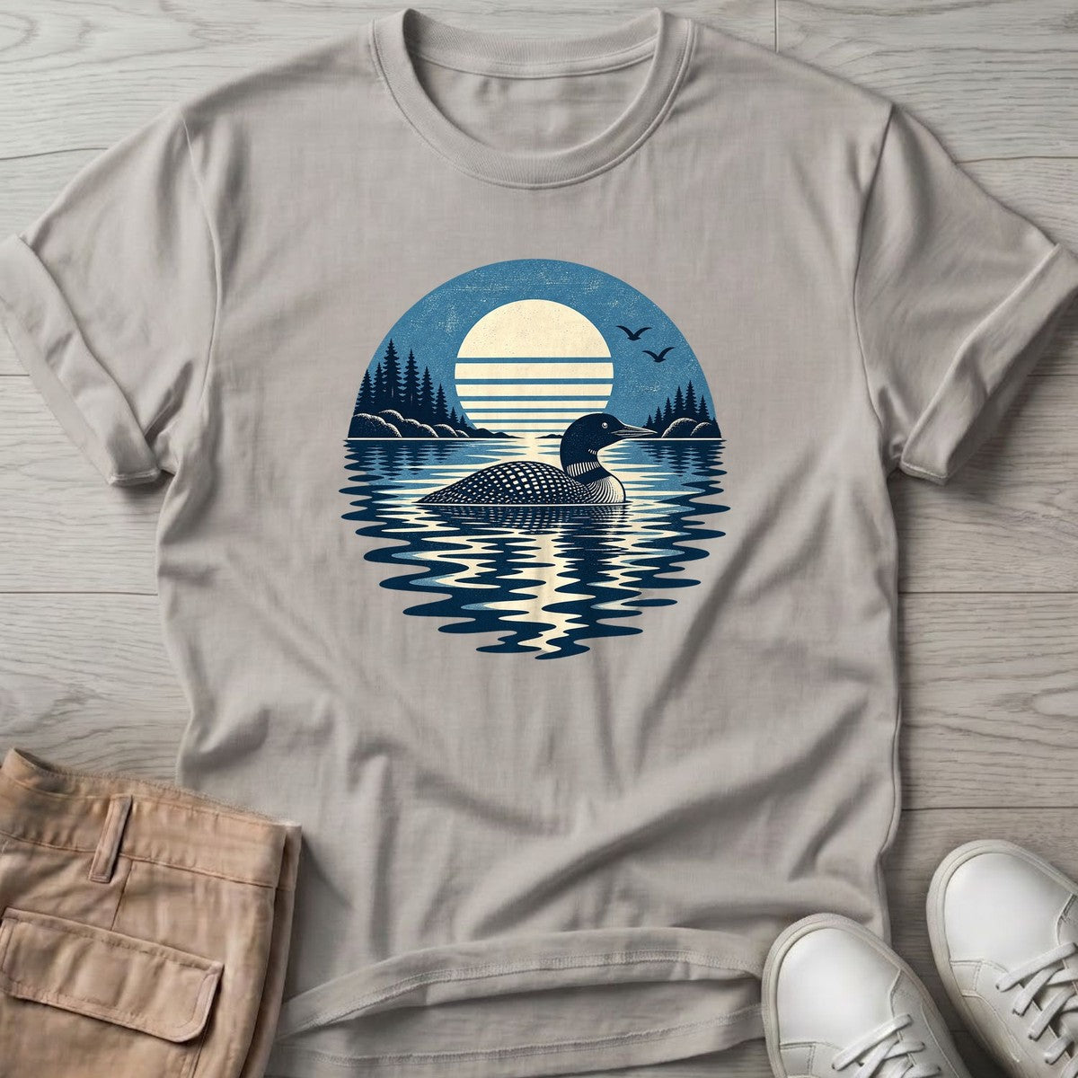 Moonlit Loon T-Shirt in Ice Grey