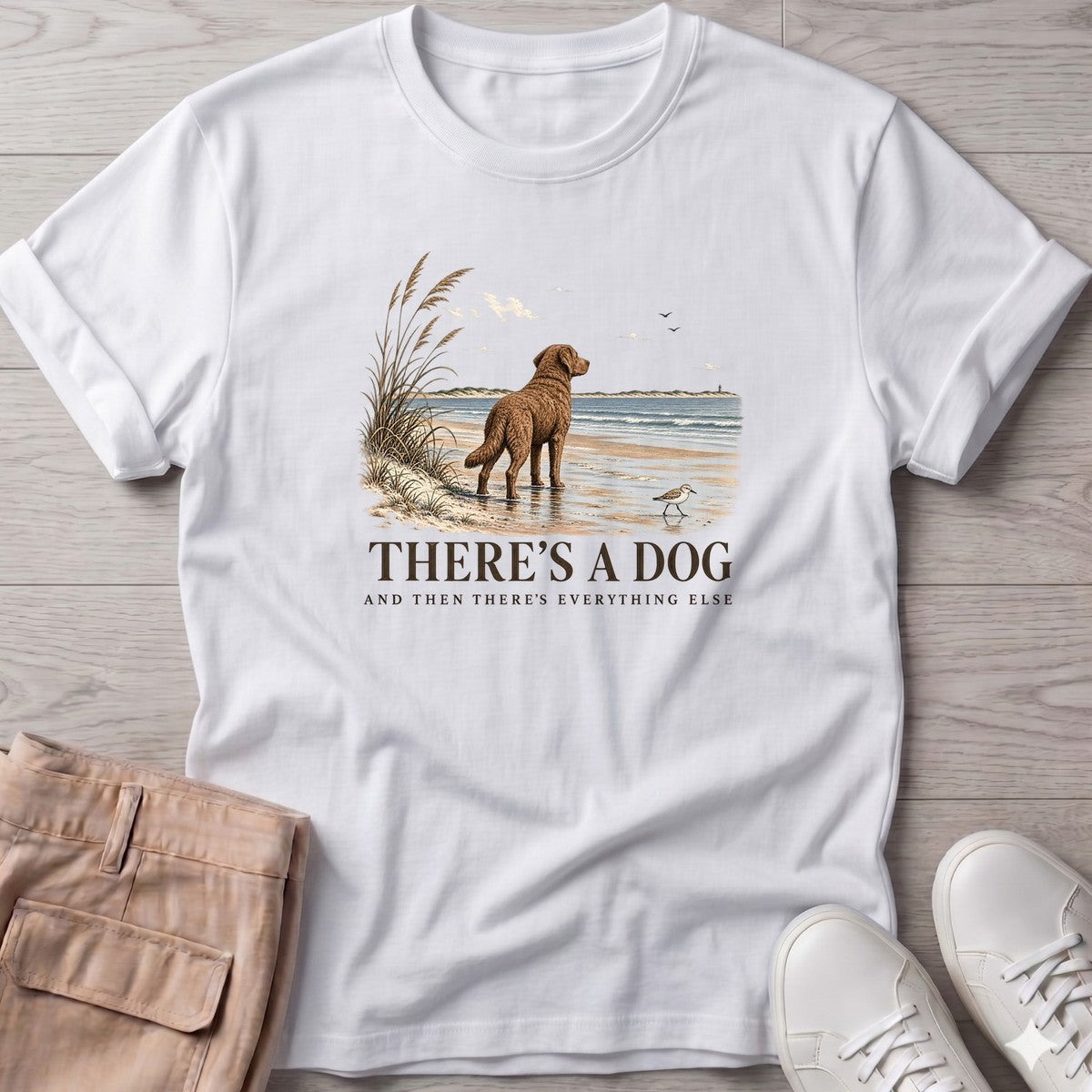 There's a Dog Chesapeake Bay Retriever T-Shirt in White, Salty Paws coastal t-shirt