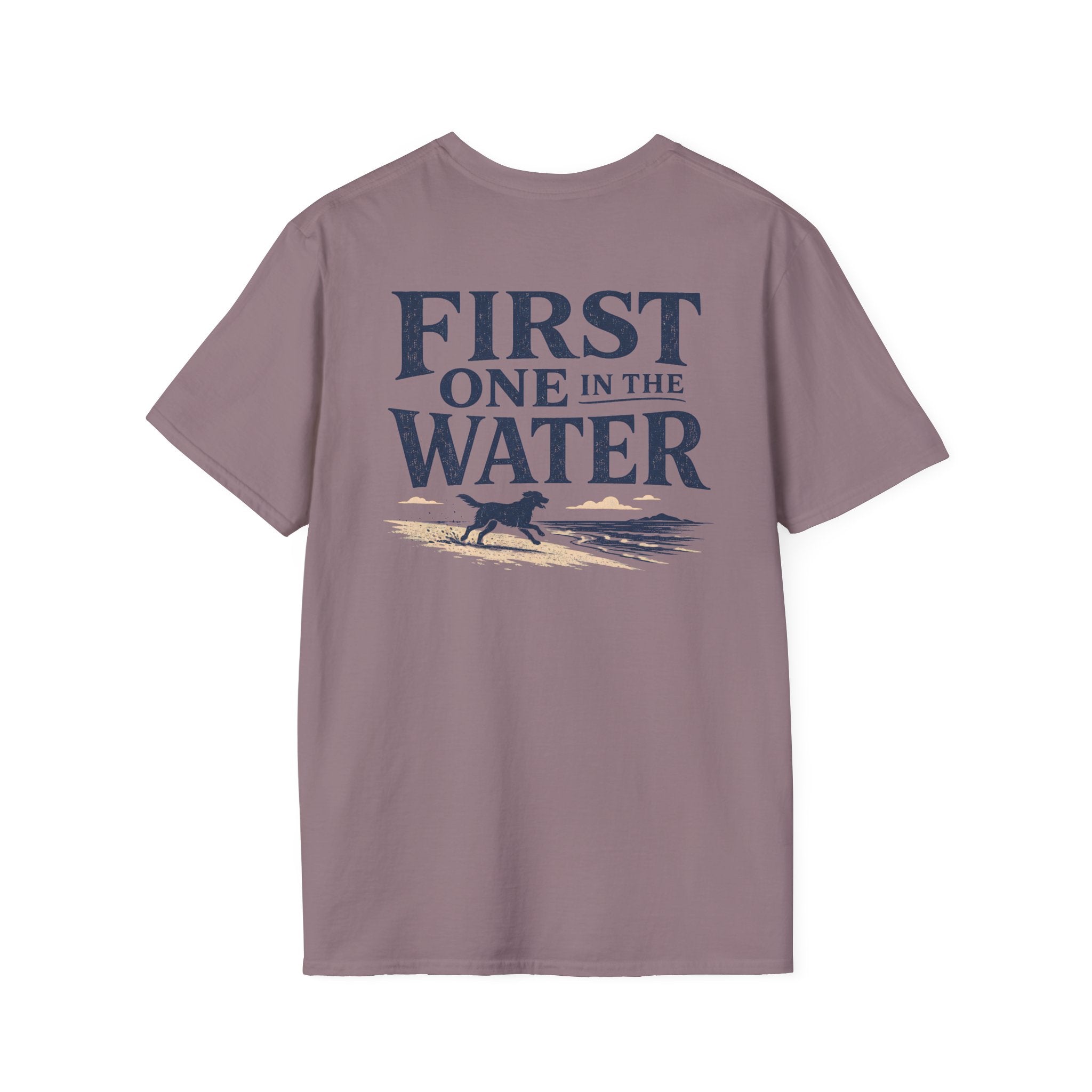 First One in the Water Dog BACK DESIGN T-Shirt