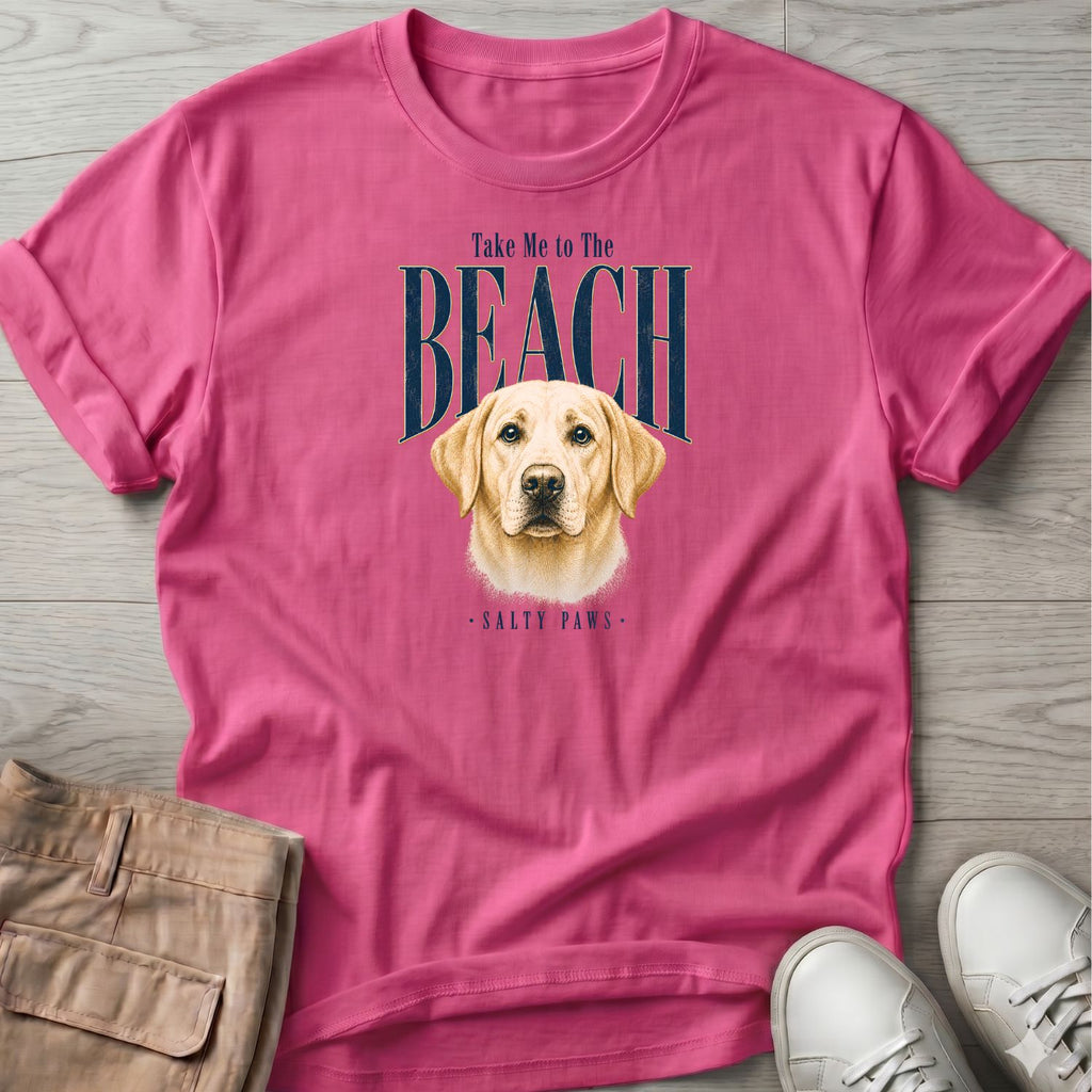 Yellow Labrador Take me to the Beach Dog T-Shirt
