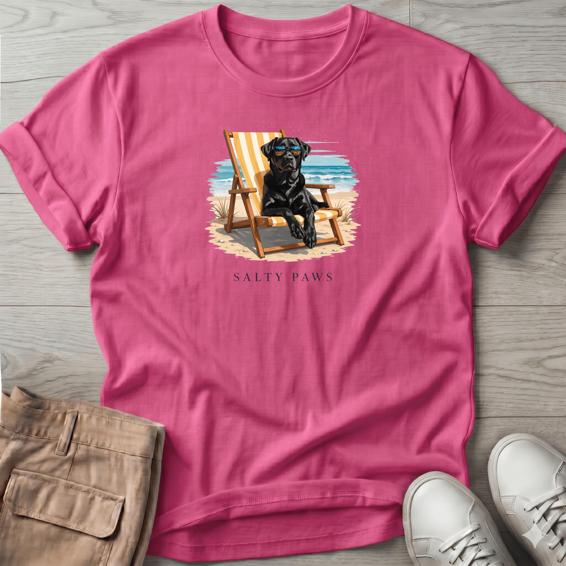 Black Lab Beach Chair Dog T-Shirt