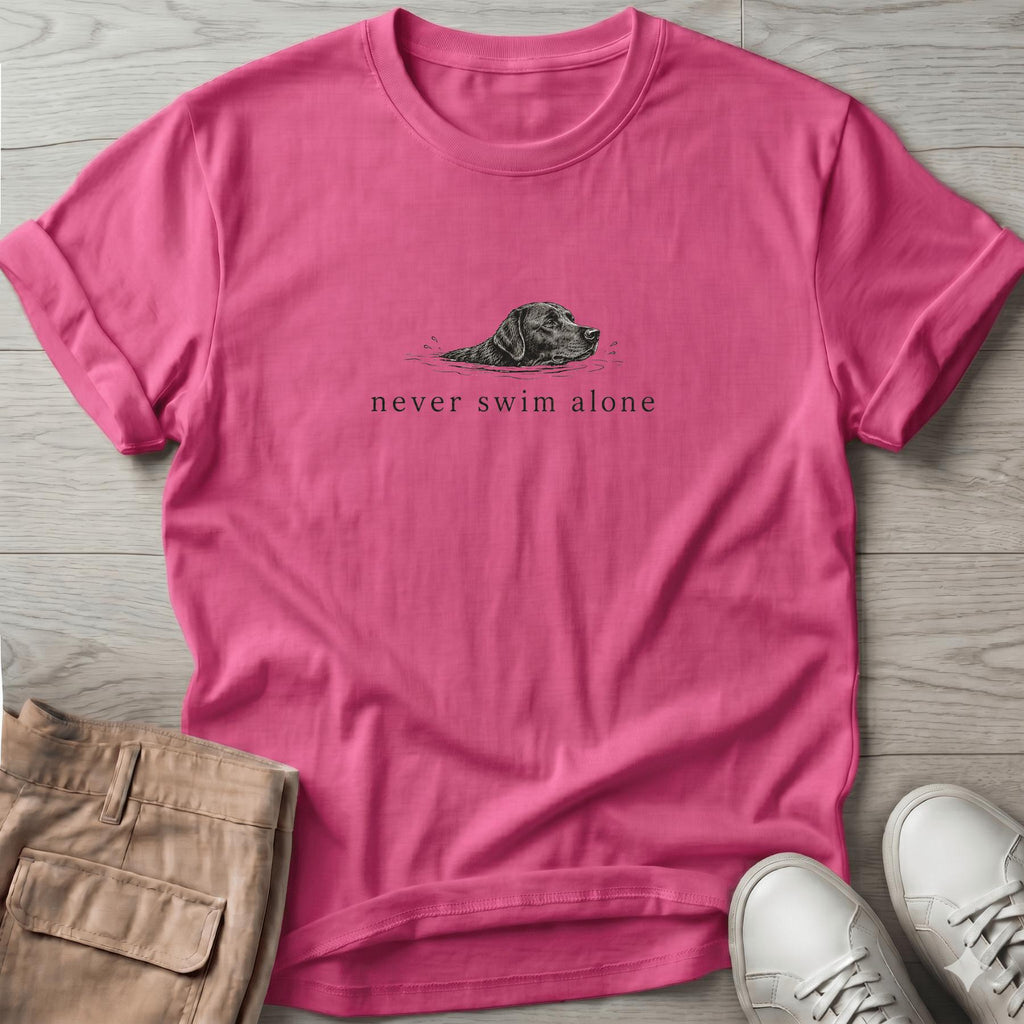 Never Swim Alone Lab Dog T-Shirt